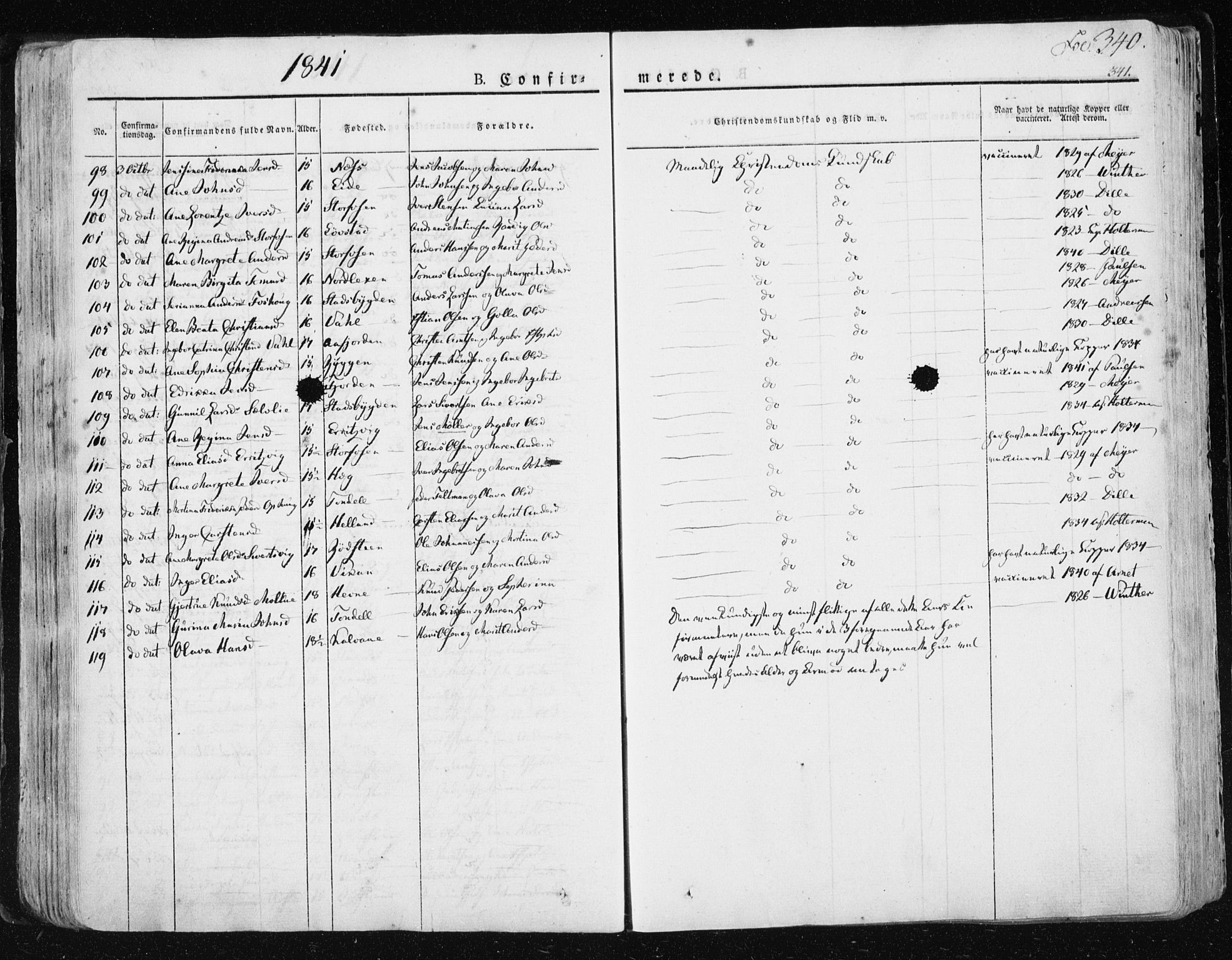 Ministerialprotokoller, klokkerbøker og fødselsregistre - Sør-Trøndelag, AV/SAT-A-1456/659/L0735: Parish register (official) no. 659A05, 1826-1841, p. 340