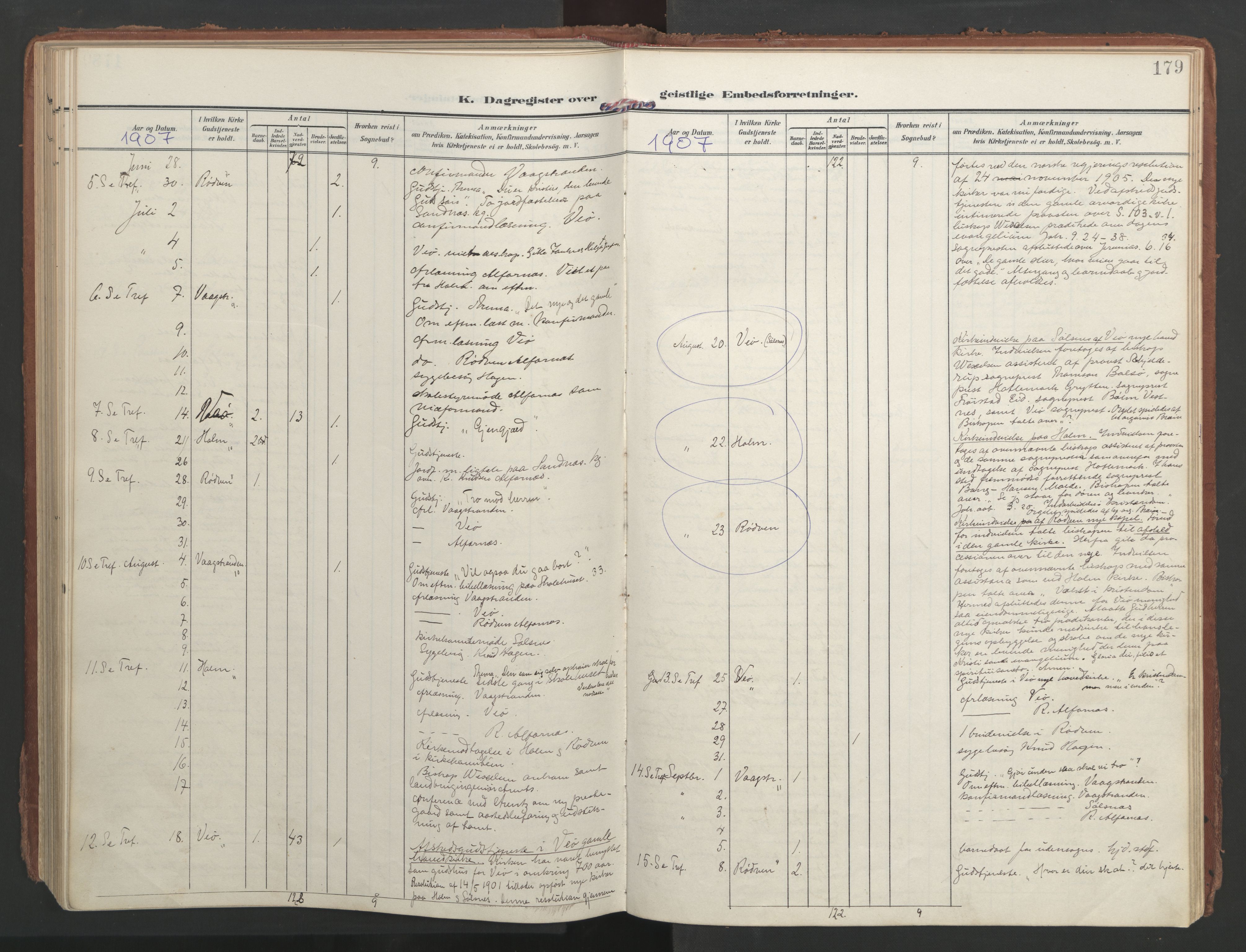 Ministerialprotokoller, klokkerbøker og fødselsregistre - Møre og Romsdal, AV/SAT-A-1454/547/L0605: Parish register (official) no. 547A07, 1907-1936, p. 179