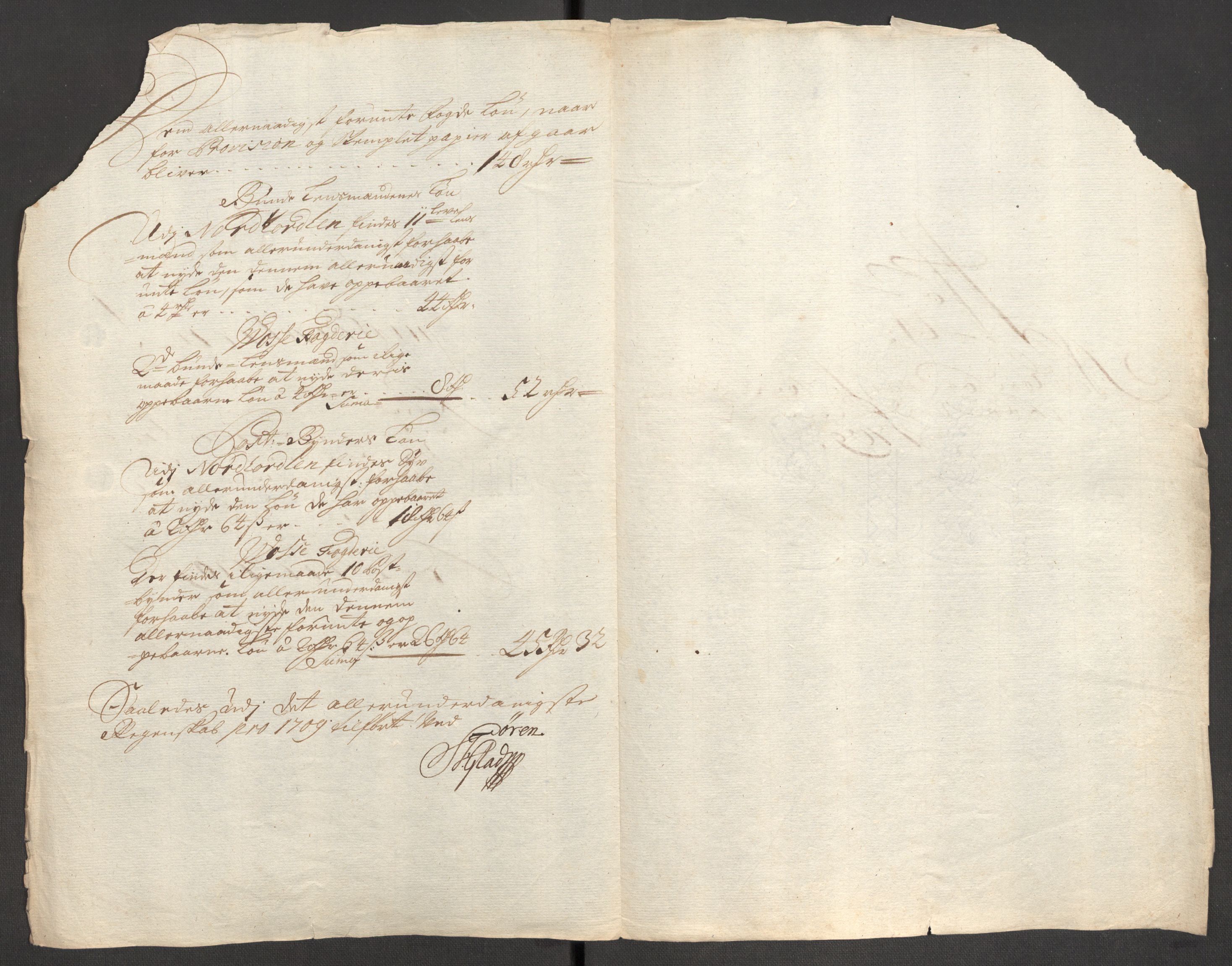 Rentekammeret inntil 1814, Reviderte regnskaper, Fogderegnskap, AV/RA-EA-4092/R51/L3190: Fogderegnskap Nordhordland og Voss, 1709, p. 239