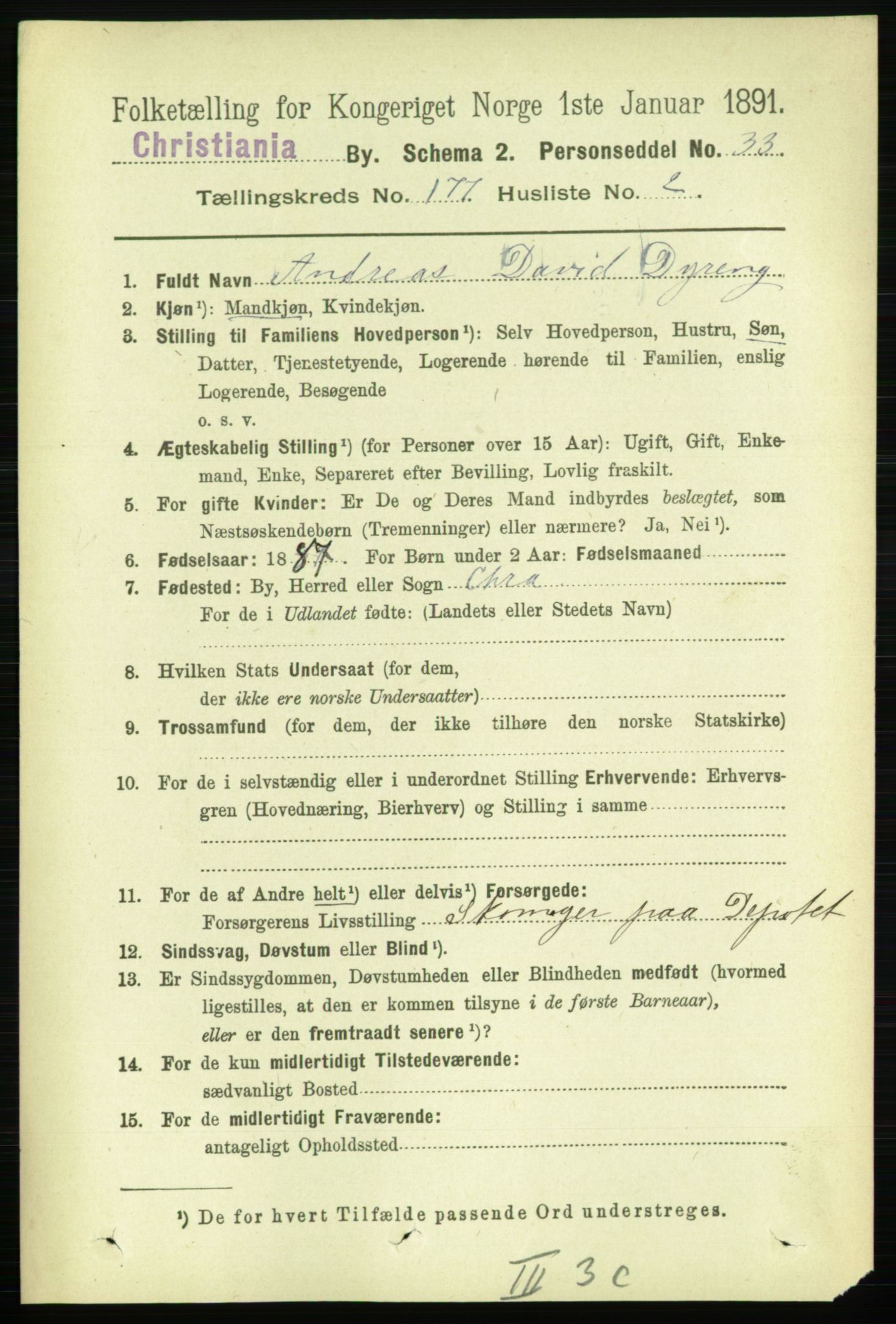 RA, 1891 census for 0301 Kristiania, 1891, p. 106419