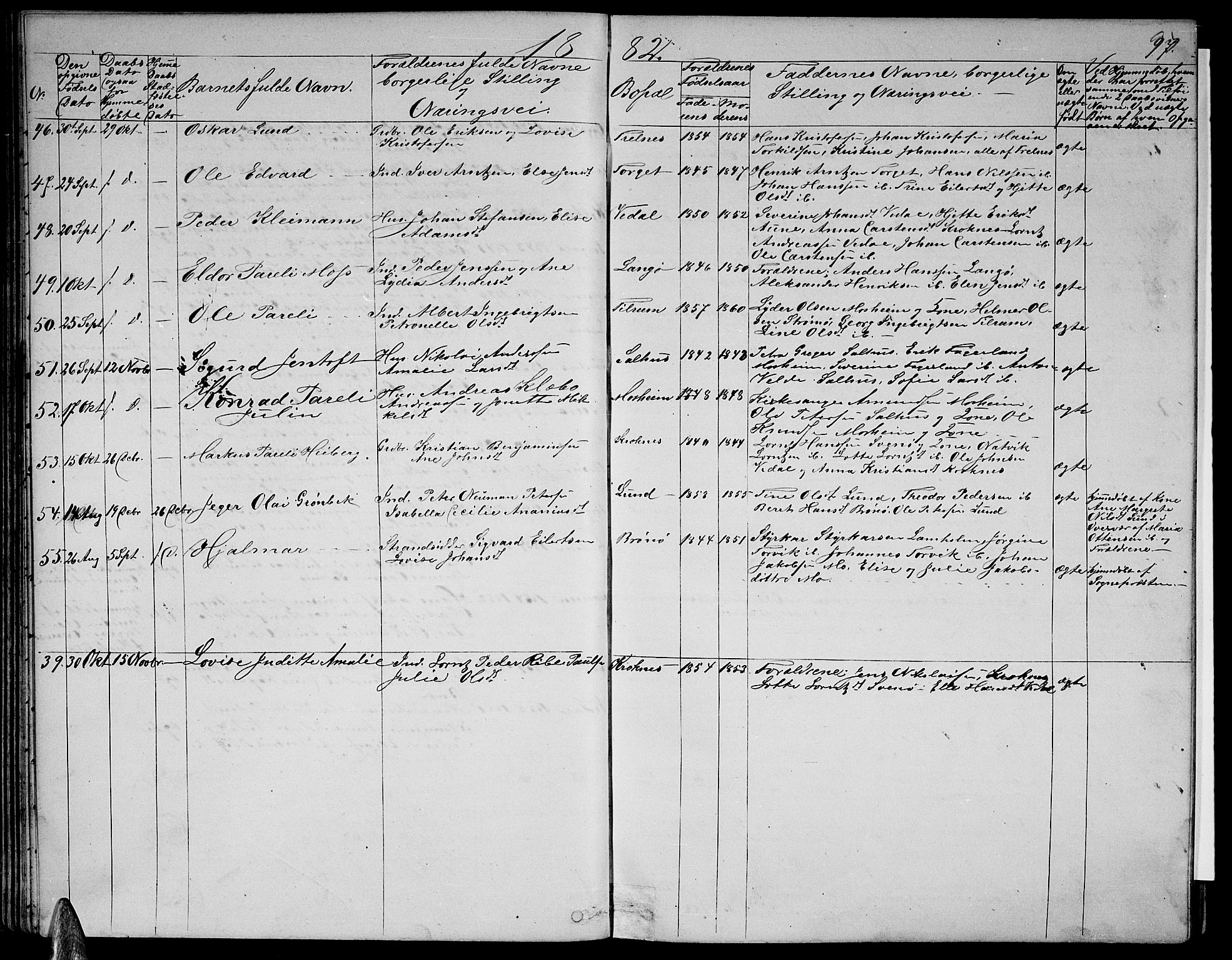 Ministerialprotokoller, klokkerbøker og fødselsregistre - Nordland, AV/SAT-A-1459/813/L0212: Parish register (copy) no. 813C04, 1864-1886, p. 97