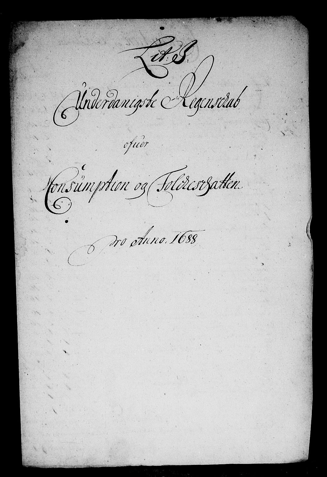 Rentekammeret inntil 1814, Reviderte regnskaper, Stiftamtstueregnskaper, Bergen stiftamt, RA/EA-6043/R/Rc/L0088: Bergen stiftamt, 1688