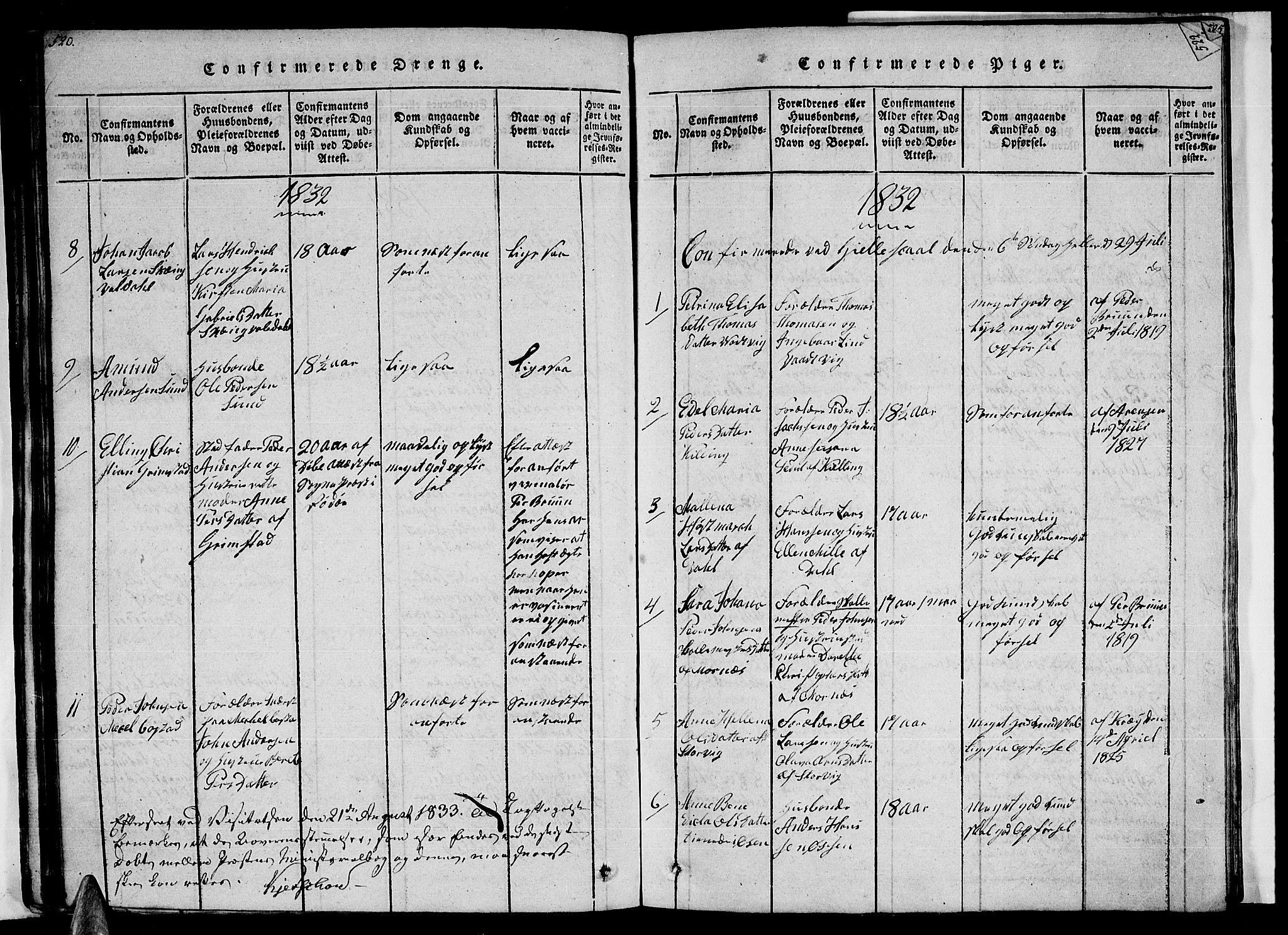 Ministerialprotokoller, klokkerbøker og fødselsregistre - Nordland, AV/SAT-A-1459/805/L0105: Parish register (copy) no. 805C01, 1820-1839, p. 520-521