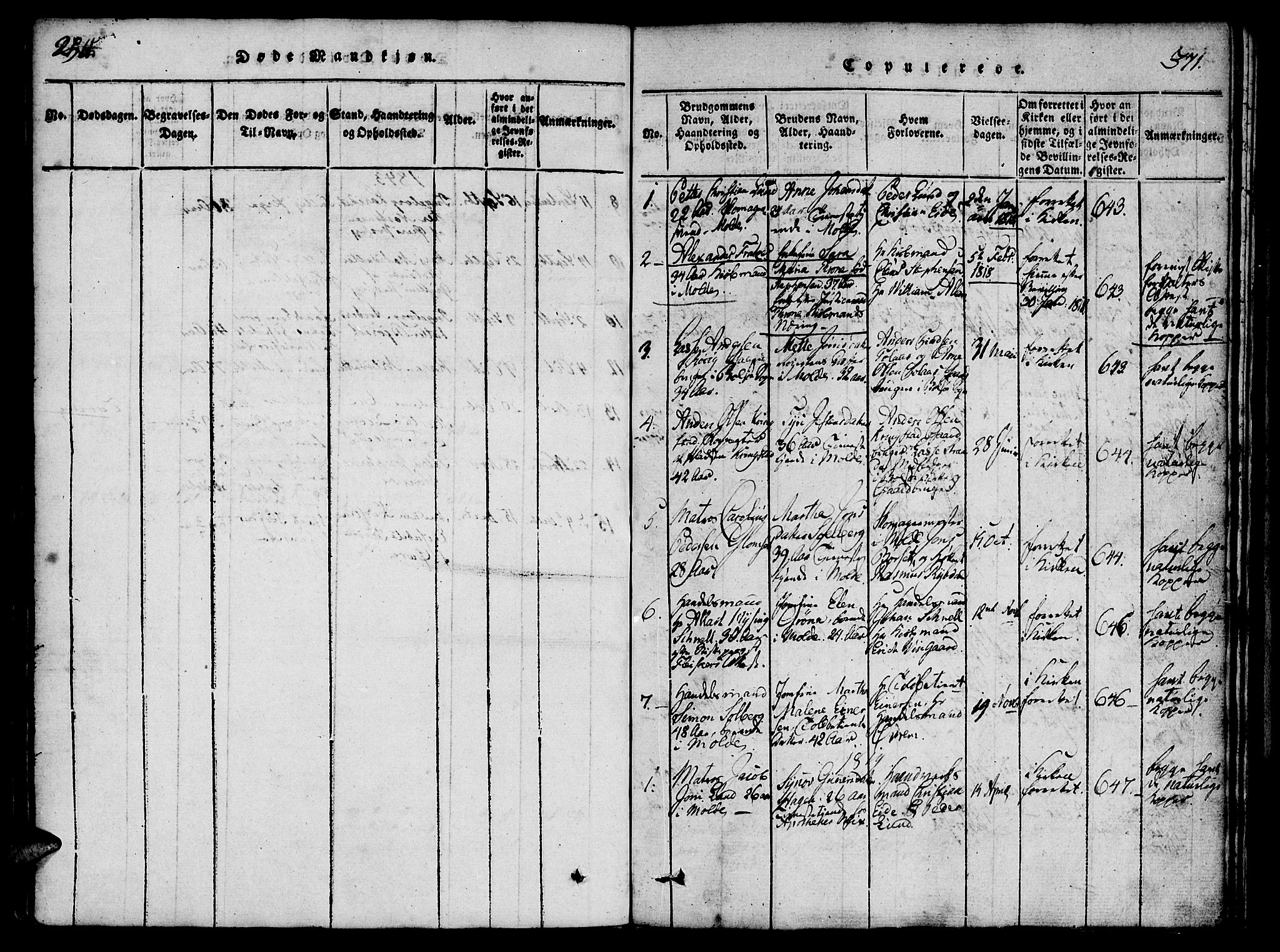 Ministerialprotokoller, klokkerbøker og fødselsregistre - Møre og Romsdal, AV/SAT-A-1454/558/L0688: Parish register (official) no. 558A02, 1818-1843, p. 370-371