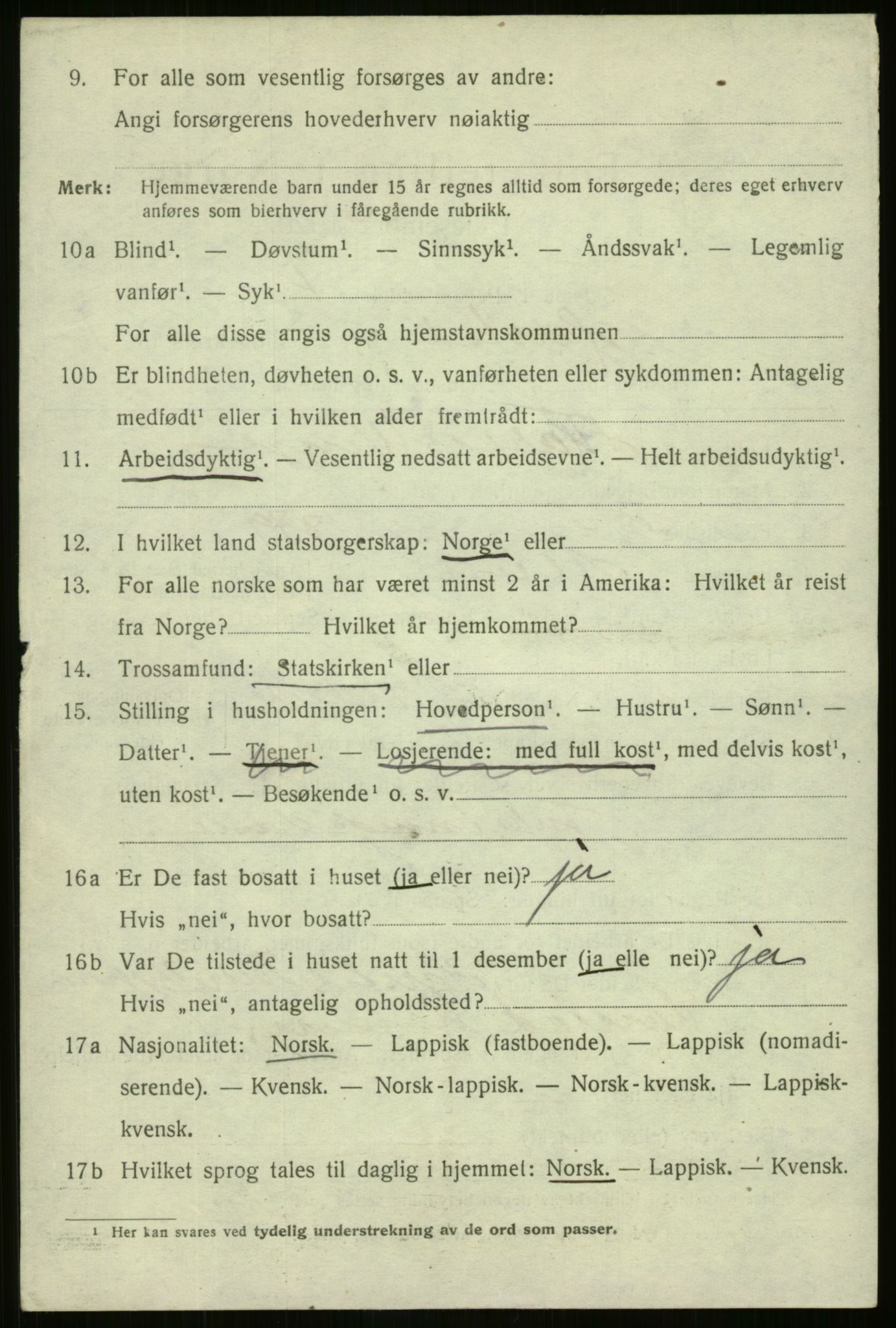 SATØ, 1920 census for Harstad, 1920, p. 2943