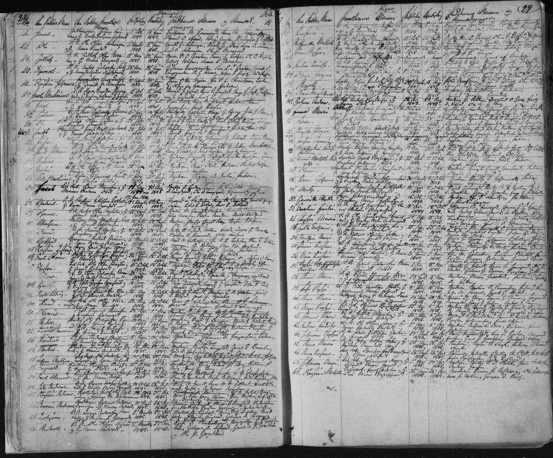 Kongsberg kirkebøker, SAKO/A-22/F/Fa/L0009: Parish register (official) no. I 9, 1839-1858, p. 28-29