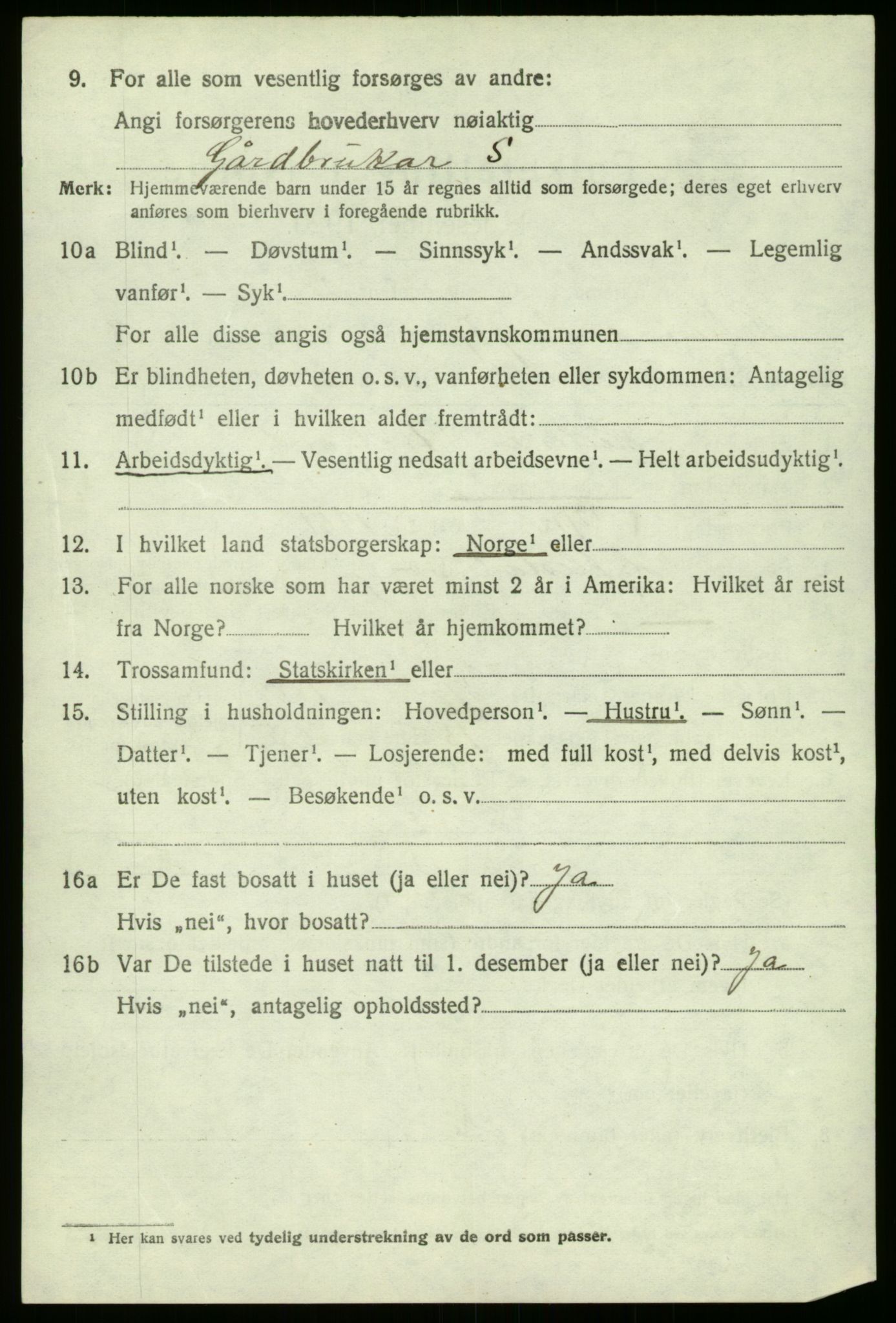 SAB, 1920 census for Hyllestad, 1920, p. 3231