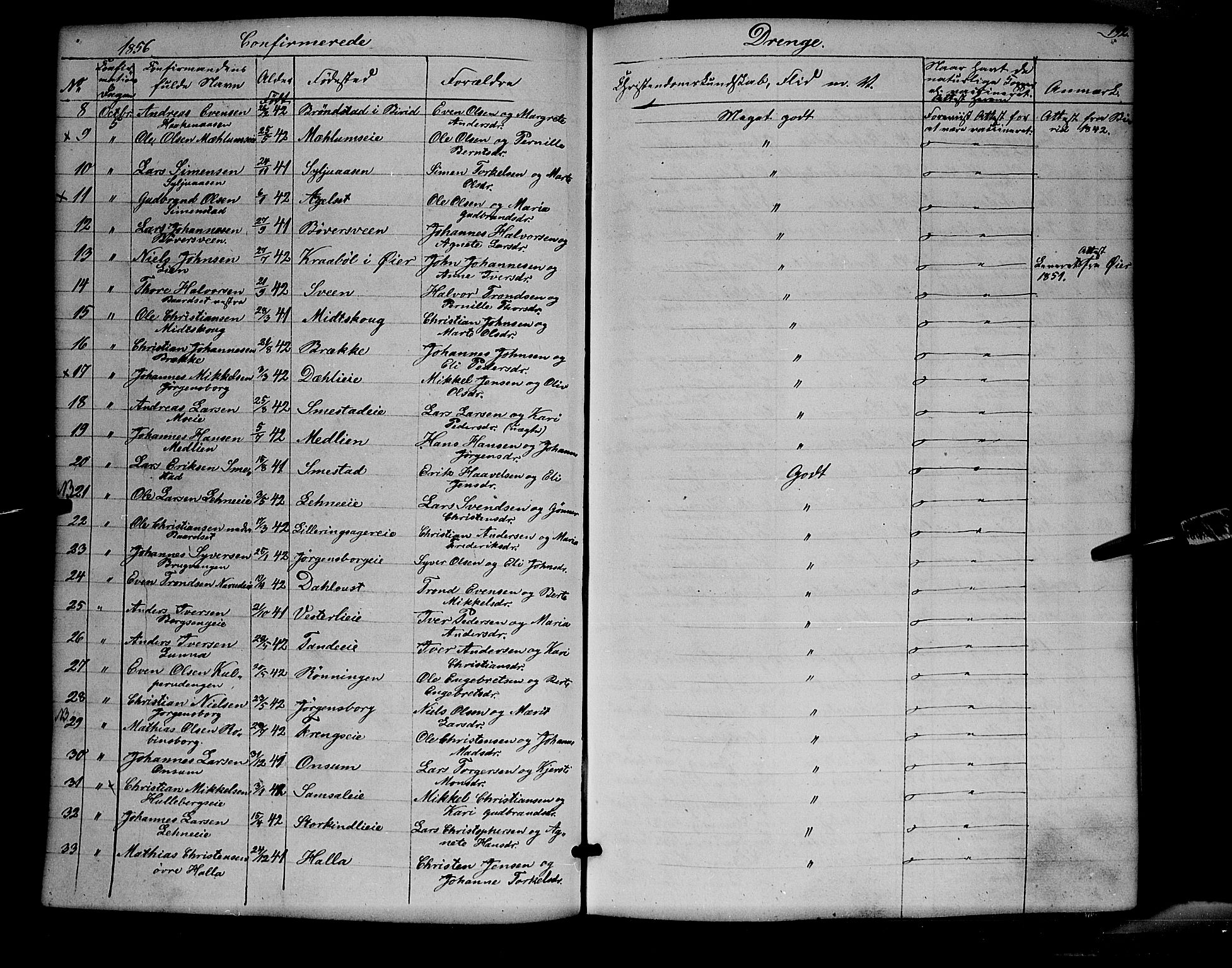 Ringsaker prestekontor, SAH/PREST-014/K/Ka/L0009: Parish register (official) no. 9, 1850-1860, p. 192
