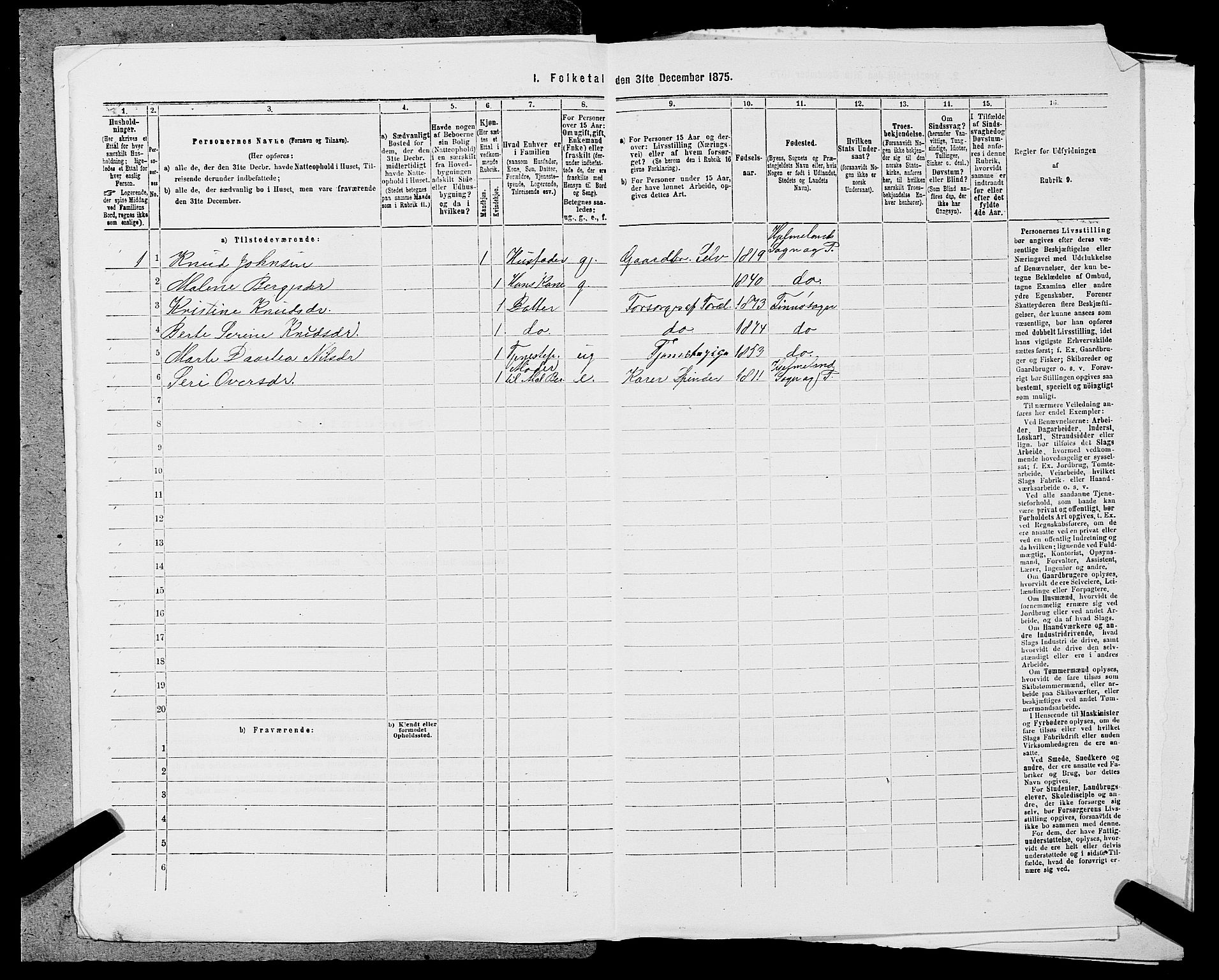 SAST, 1875 census for 1141P Finnøy, 1875, p. 551