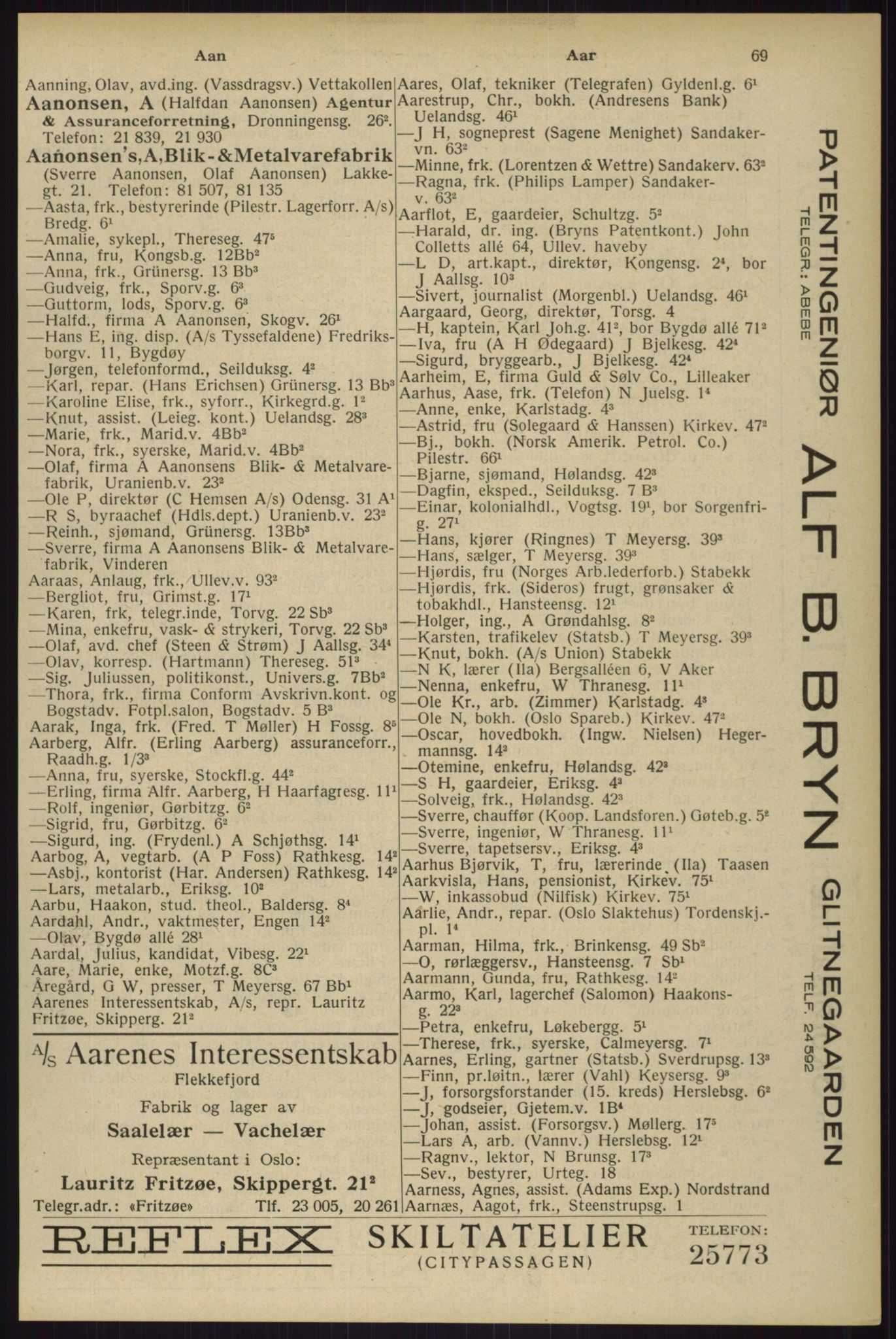 Kristiania/Oslo adressebok, PUBL/-, 1929, p. 69