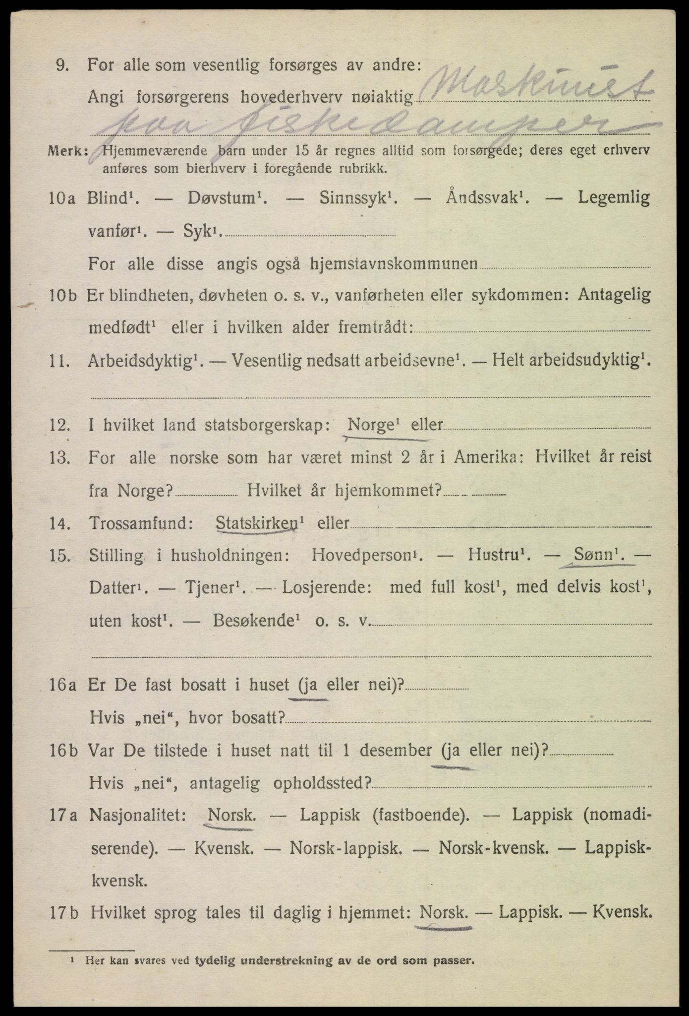 SAT, 1920 census for Hadsel, 1920, p. 19441