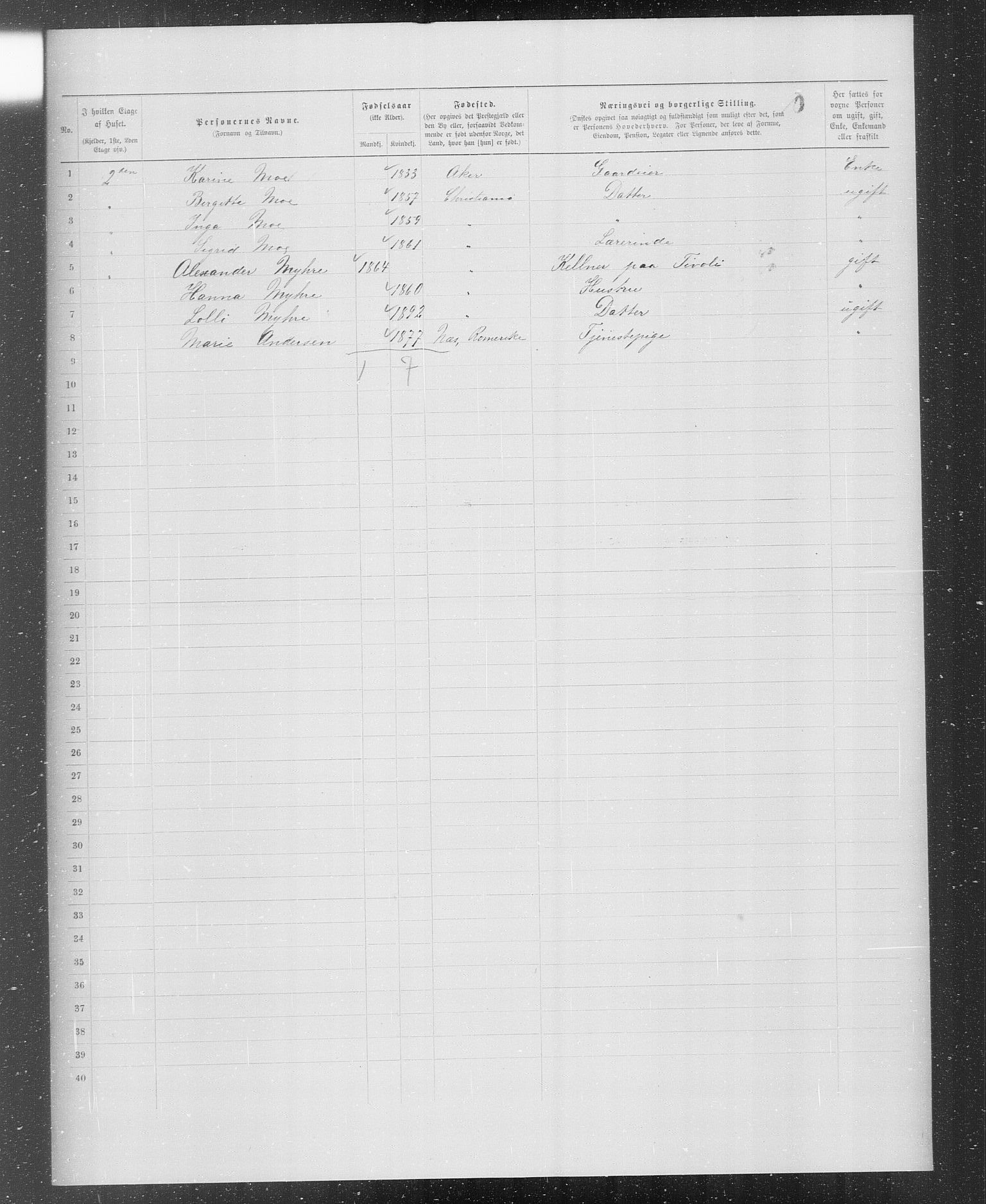 OBA, Municipal Census 1899 for Kristiania, 1899, p. 1348