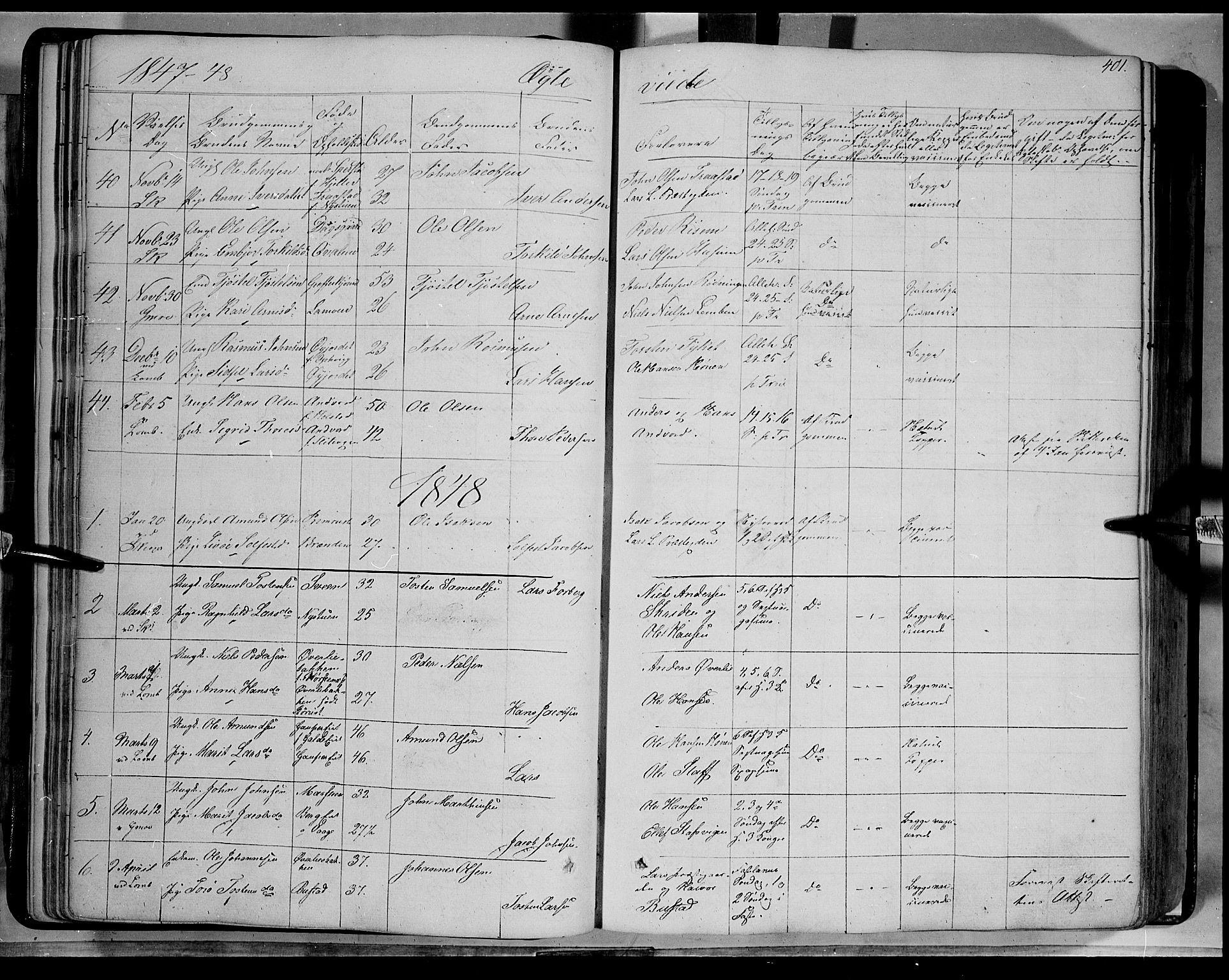 Lom prestekontor, SAH/PREST-070/K/L0006: Parish register (official) no. 6B, 1837-1863, p. 401