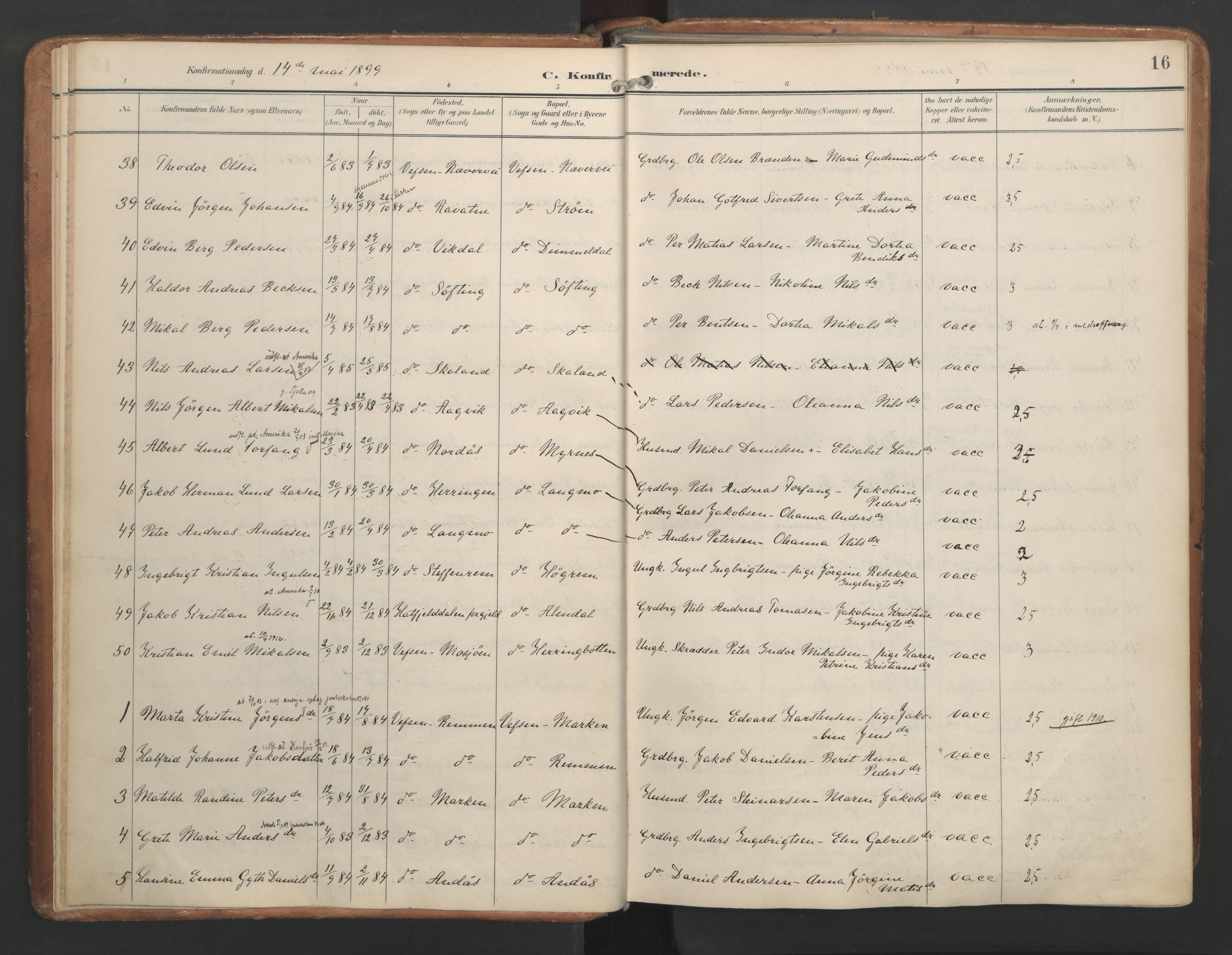 Ministerialprotokoller, klokkerbøker og fødselsregistre - Nordland, AV/SAT-A-1459/820/L0298: Parish register (official) no. 820A19, 1897-1915, p. 16