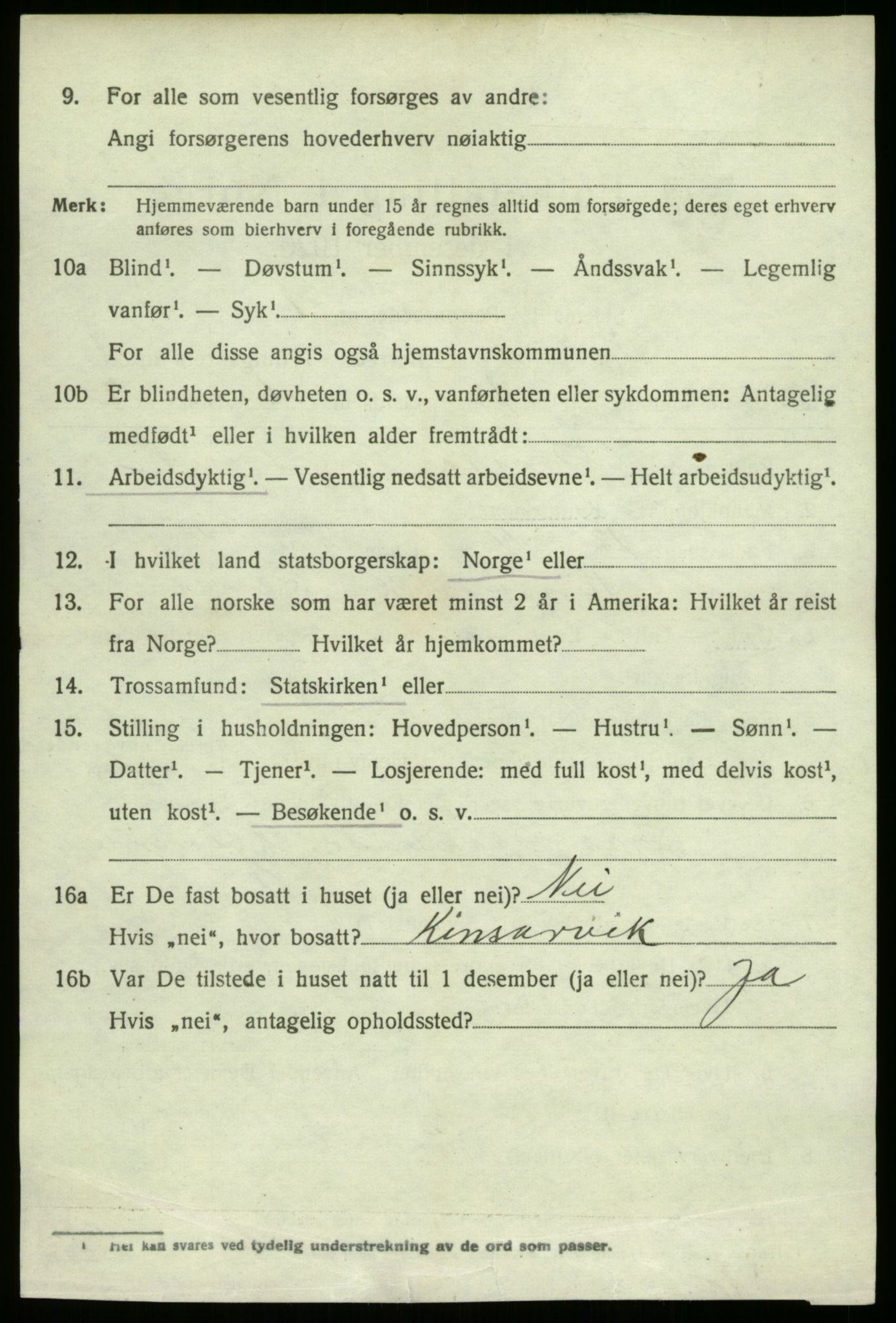 SAB, 1920 census for Haus, 1920, p. 4148