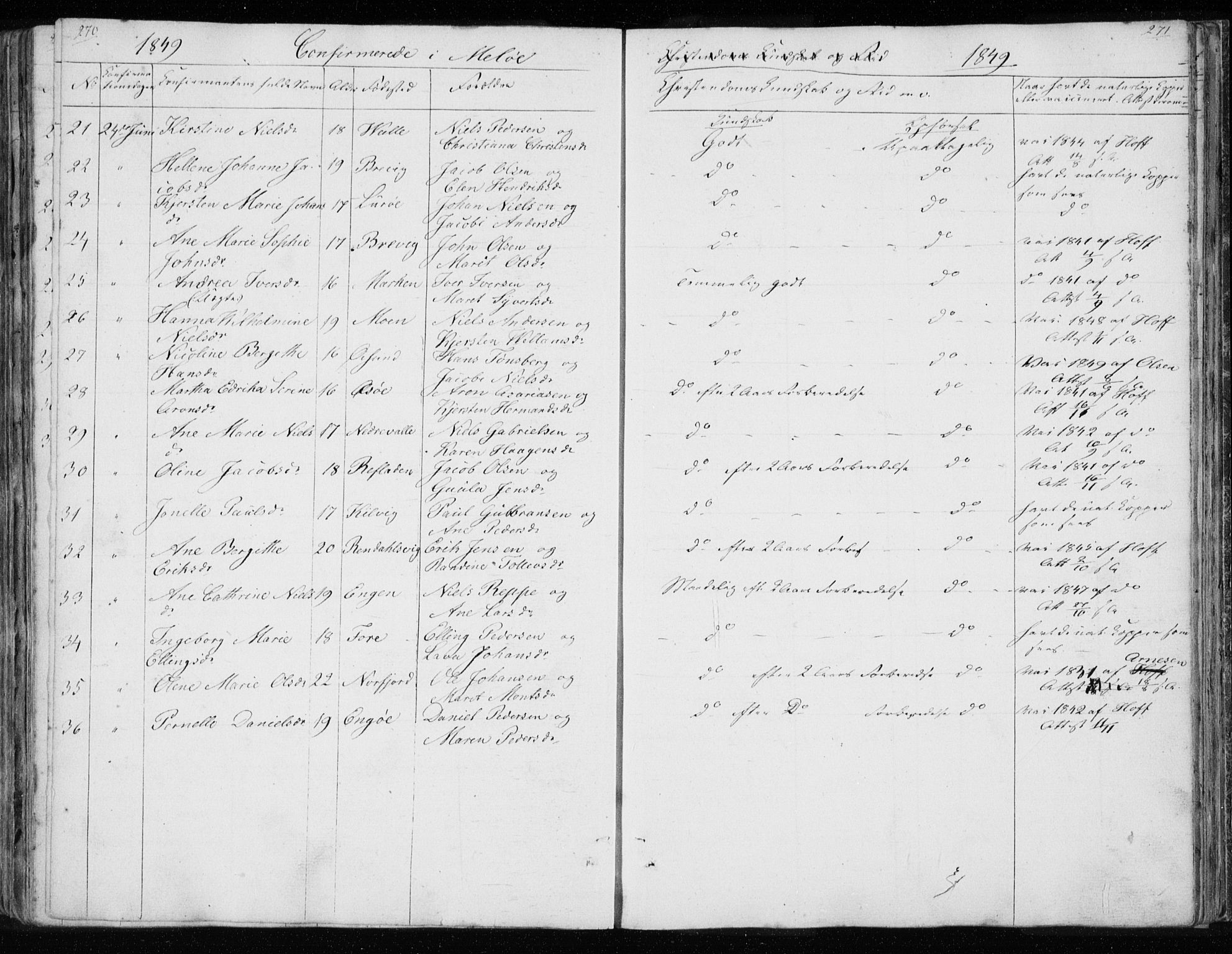 Ministerialprotokoller, klokkerbøker og fødselsregistre - Nordland, SAT/A-1459/843/L0632: Parish register (copy) no. 843C01, 1833-1853, p. 270-271