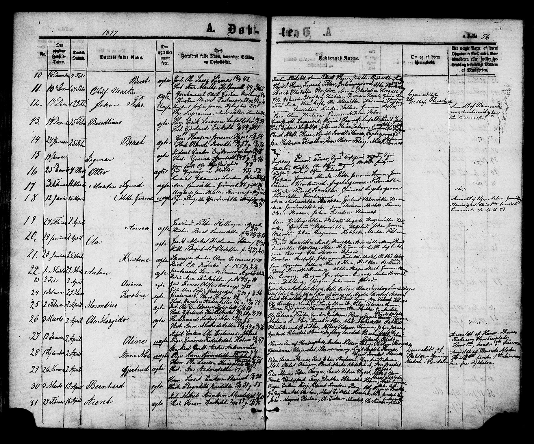 Ministerialprotokoller, klokkerbøker og fødselsregistre - Nord-Trøndelag, SAT/A-1458/703/L0029: Parish register (official) no. 703A02, 1863-1879, p. 56