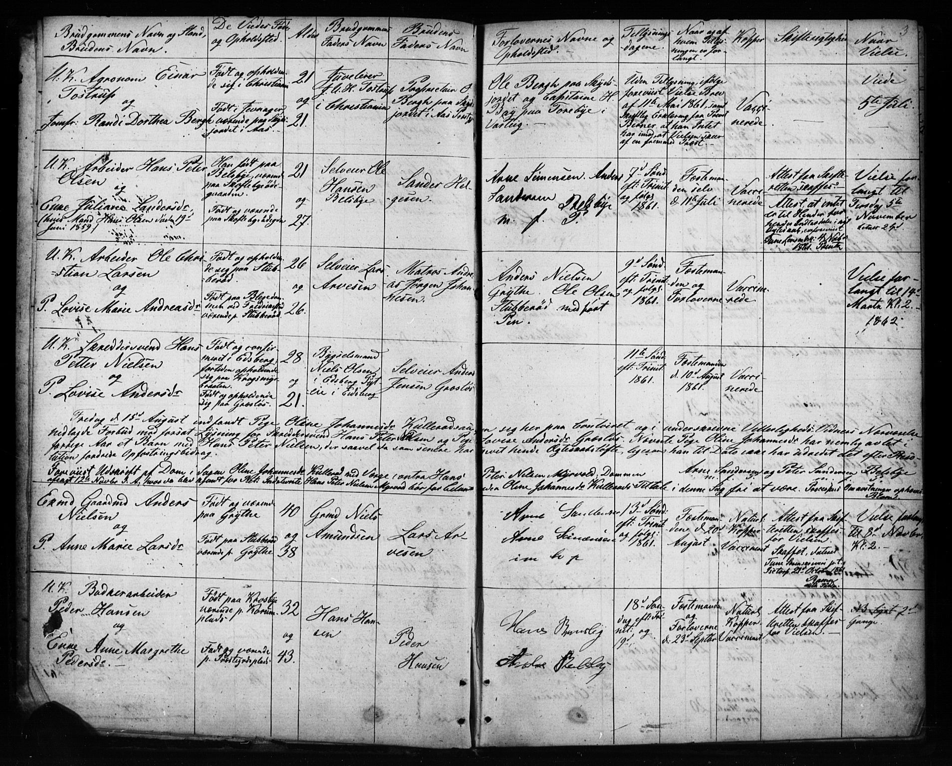 Varteig prestekontor Kirkebøker, AV/SAO-A-10447a/H/Ha/L0001: Banns register no. 1, 1861-1916, p. 3