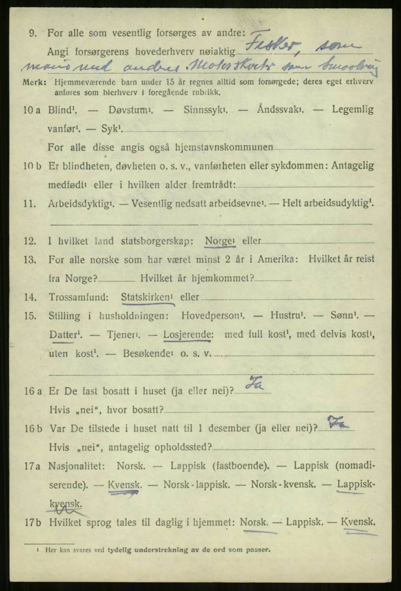 SATØ, 1920 census for Lyngen, 1920, p. 7552