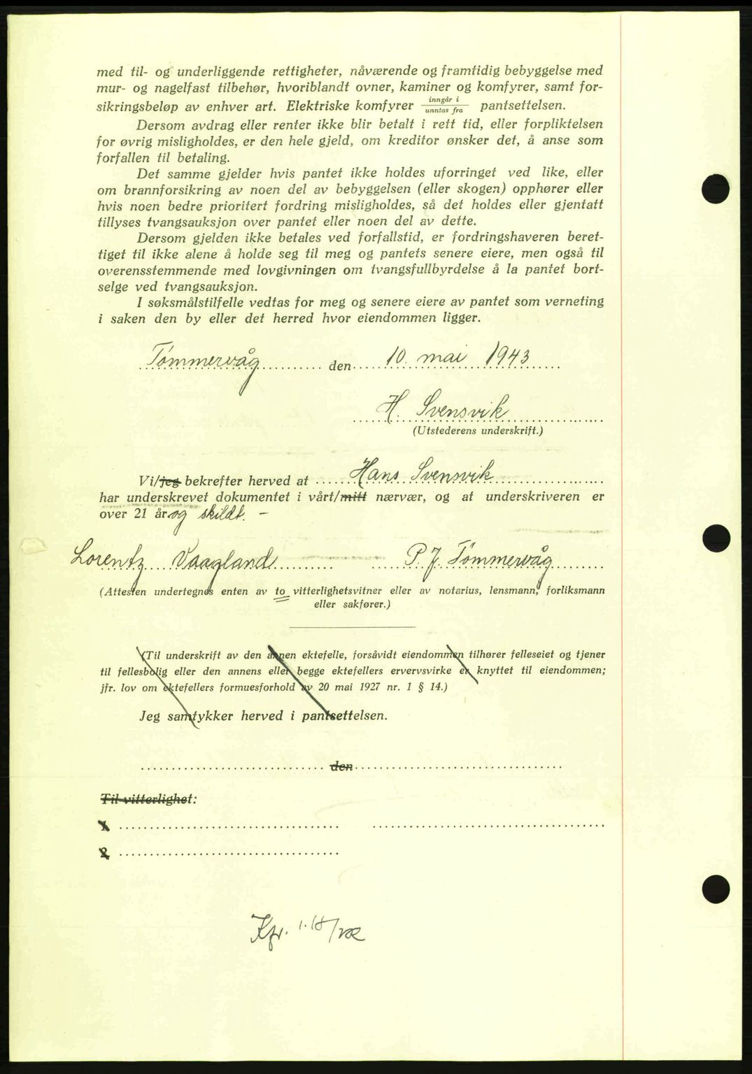 Nordmøre sorenskriveri, AV/SAT-A-4132/1/2/2Ca: Mortgage book no. B91, 1943-1944, Diary no: : 2483/1943