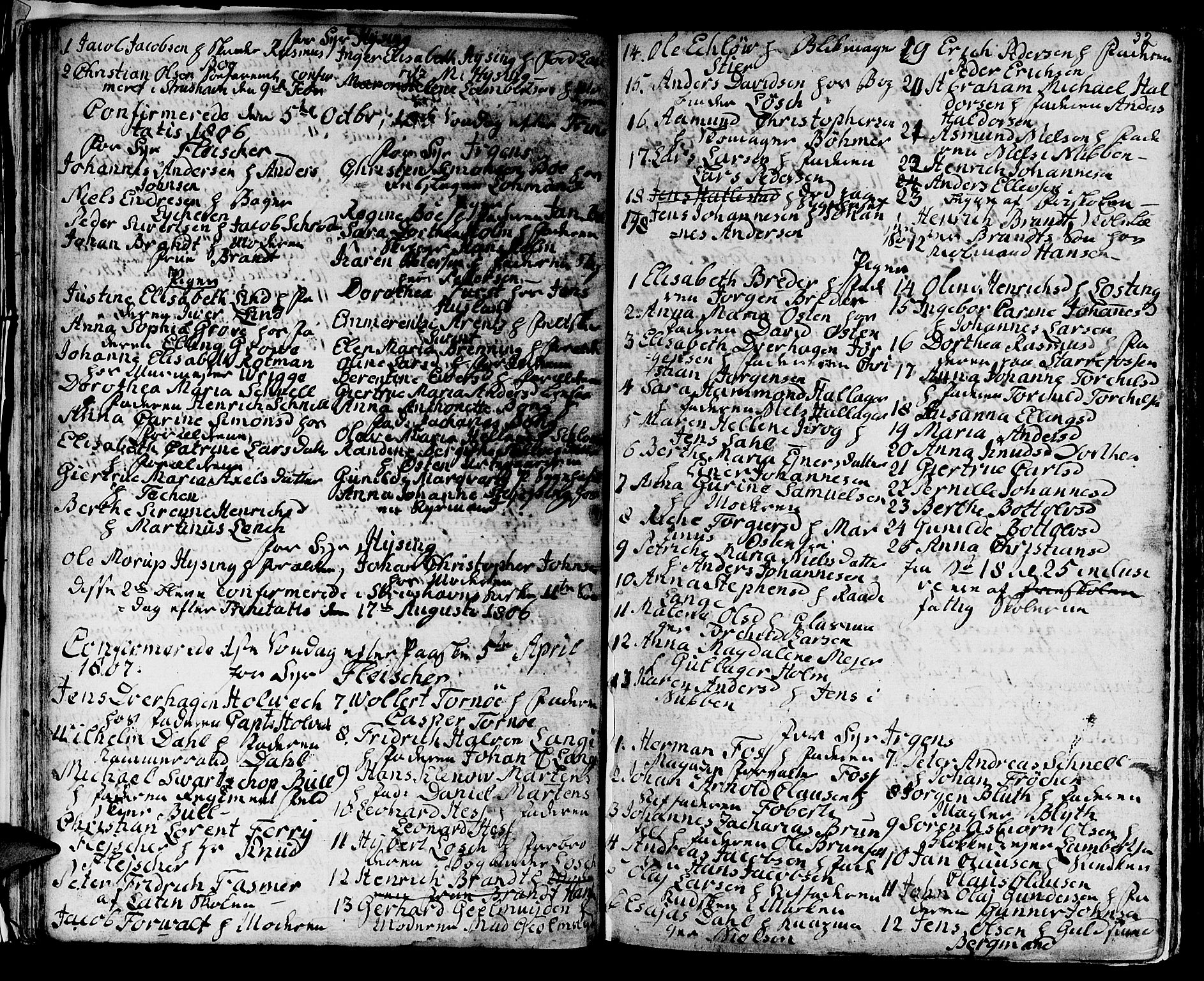 Domkirken sokneprestembete, SAB/A-74801/H/Haa/L0004: Parish register (official) no. A 4, 1763-1820, p. 32
