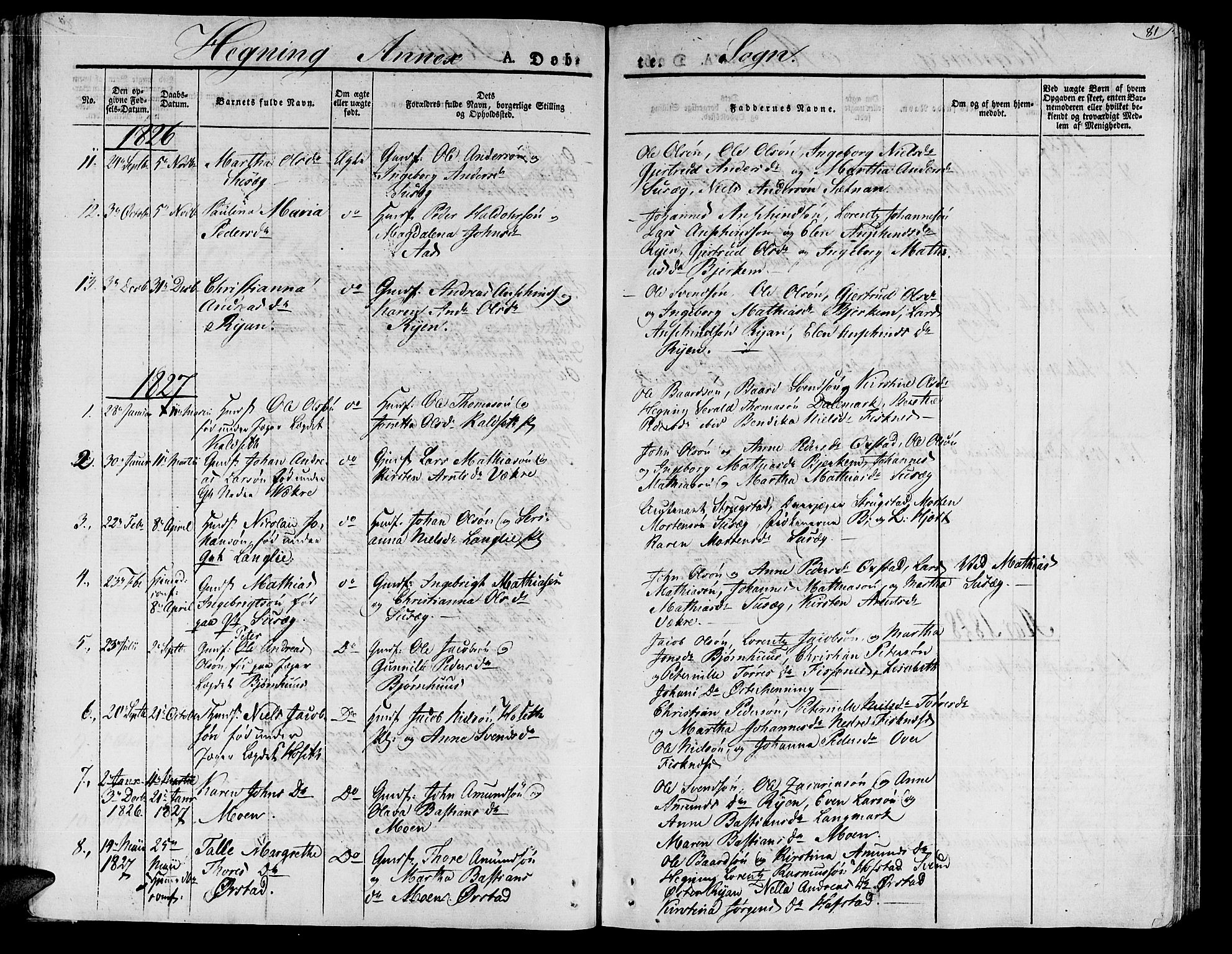 Ministerialprotokoller, klokkerbøker og fødselsregistre - Nord-Trøndelag, SAT/A-1458/735/L0336: Parish register (official) no. 735A05 /3, 1825-1835, p. 81