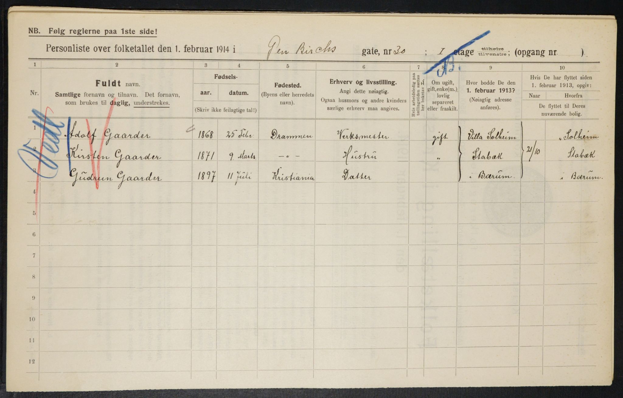 OBA, Municipal Census 1914 for Kristiania, 1914, p. 29226