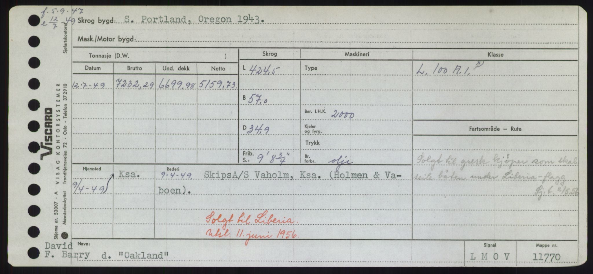 Sjøfartsdirektoratet med forløpere, Skipsmålingen, RA/S-1627/H/Hd/L0028: Fartøy, O, p. 23