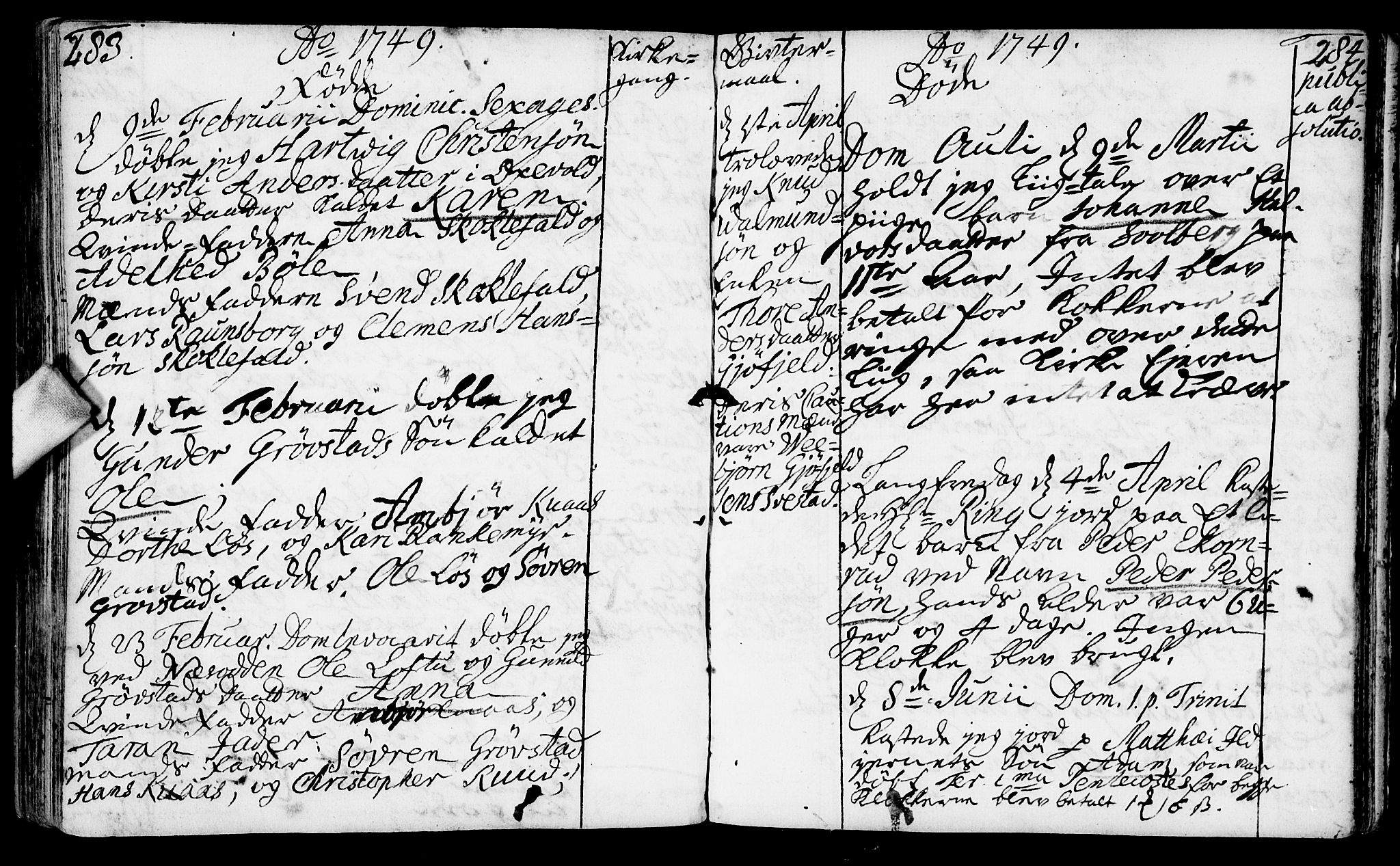 Nesodden prestekontor Kirkebøker, AV/SAO-A-10013/F/Fa/L0001: Parish register (official) no. I 1, 1709-1750, p. 283-284