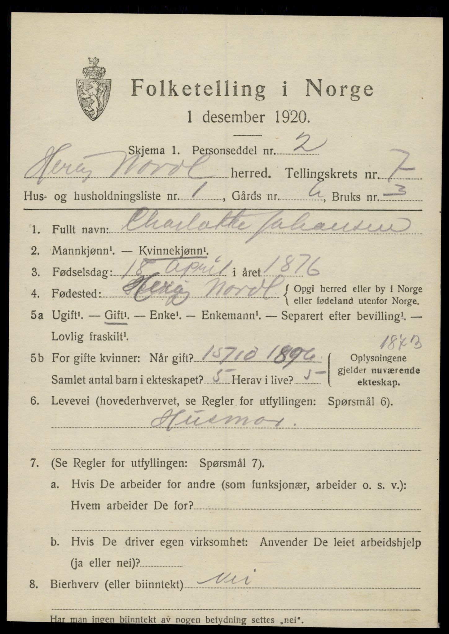 SAT, 1920 census for Herøy, 1920, p. 4516