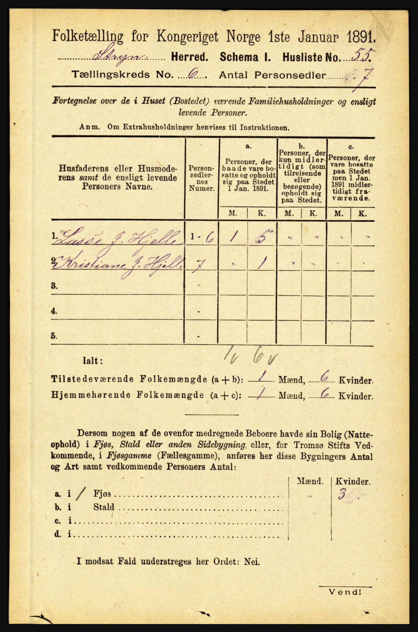 RA, 1891 census for 1448 Stryn, 1891, p. 2385