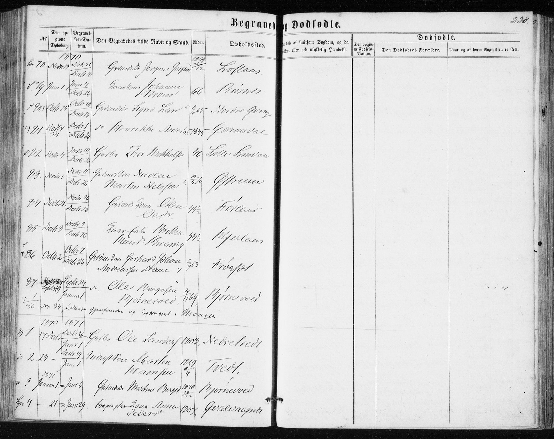 Lindås Sokneprestembete, SAB/A-76701/H/Haa: Parish register (official) no. A 16, 1863-1875, p. 238
