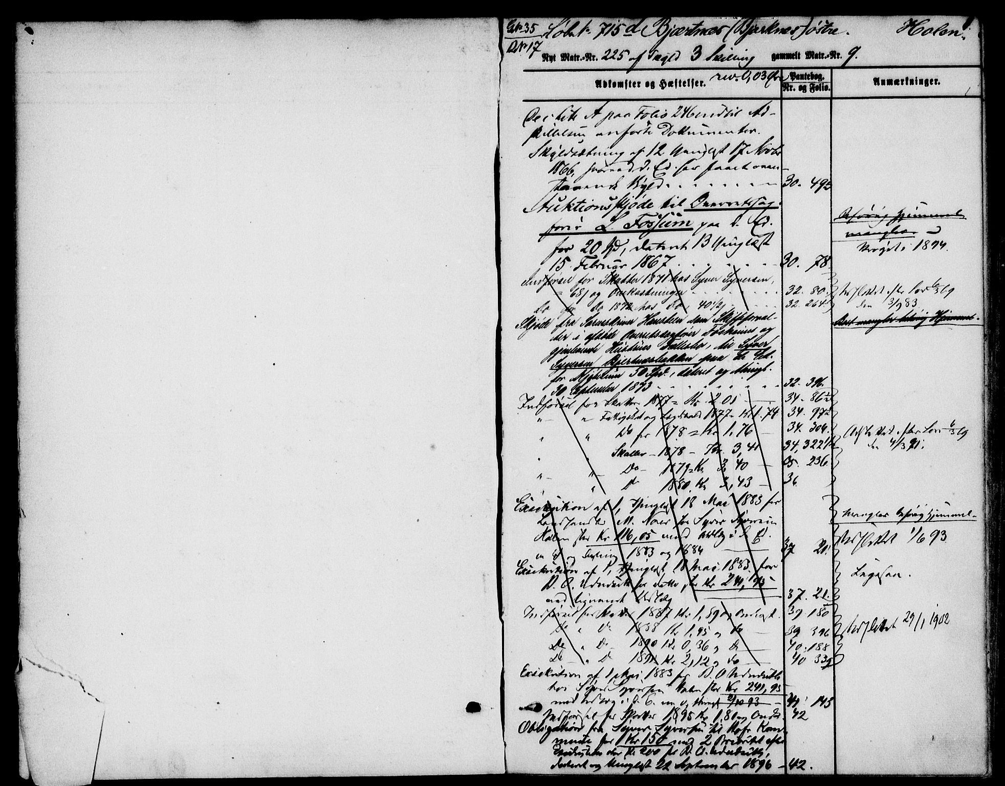 Solør tingrett, SAH/TING-008/H/Ha/Had/L0003: Mortgage register no. 3, 1866-1900, p. 1