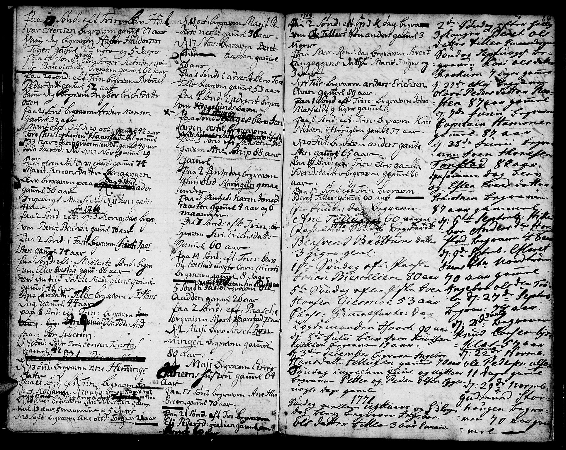 Ministerialprotokoller, klokkerbøker og fødselsregistre - Sør-Trøndelag, SAT/A-1456/618/L0437: Parish register (official) no. 618A02, 1749-1782, p. 84