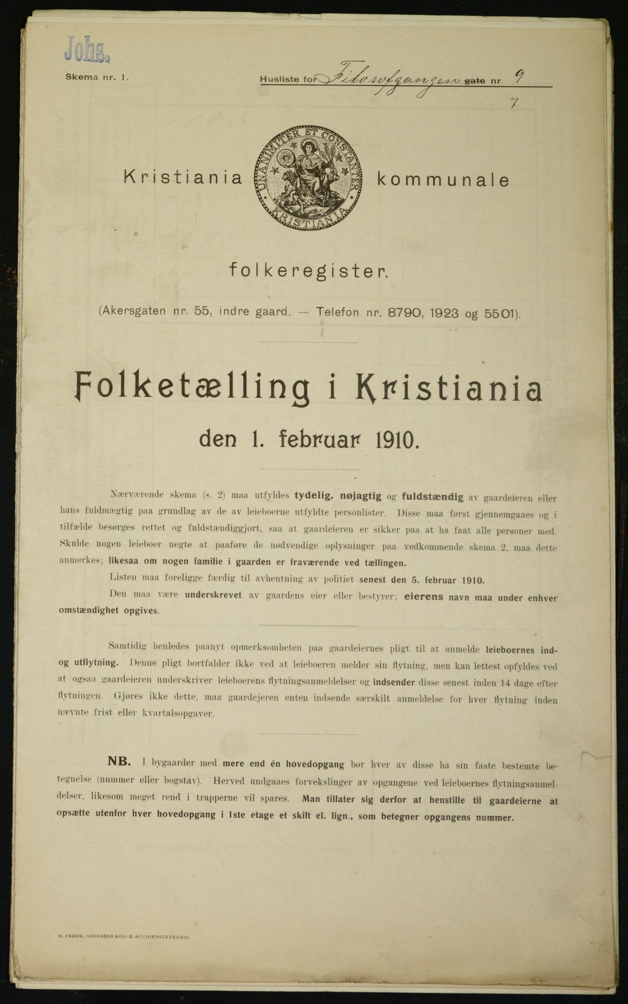 OBA, Municipal Census 1910 for Kristiania, 1910, p. 22797