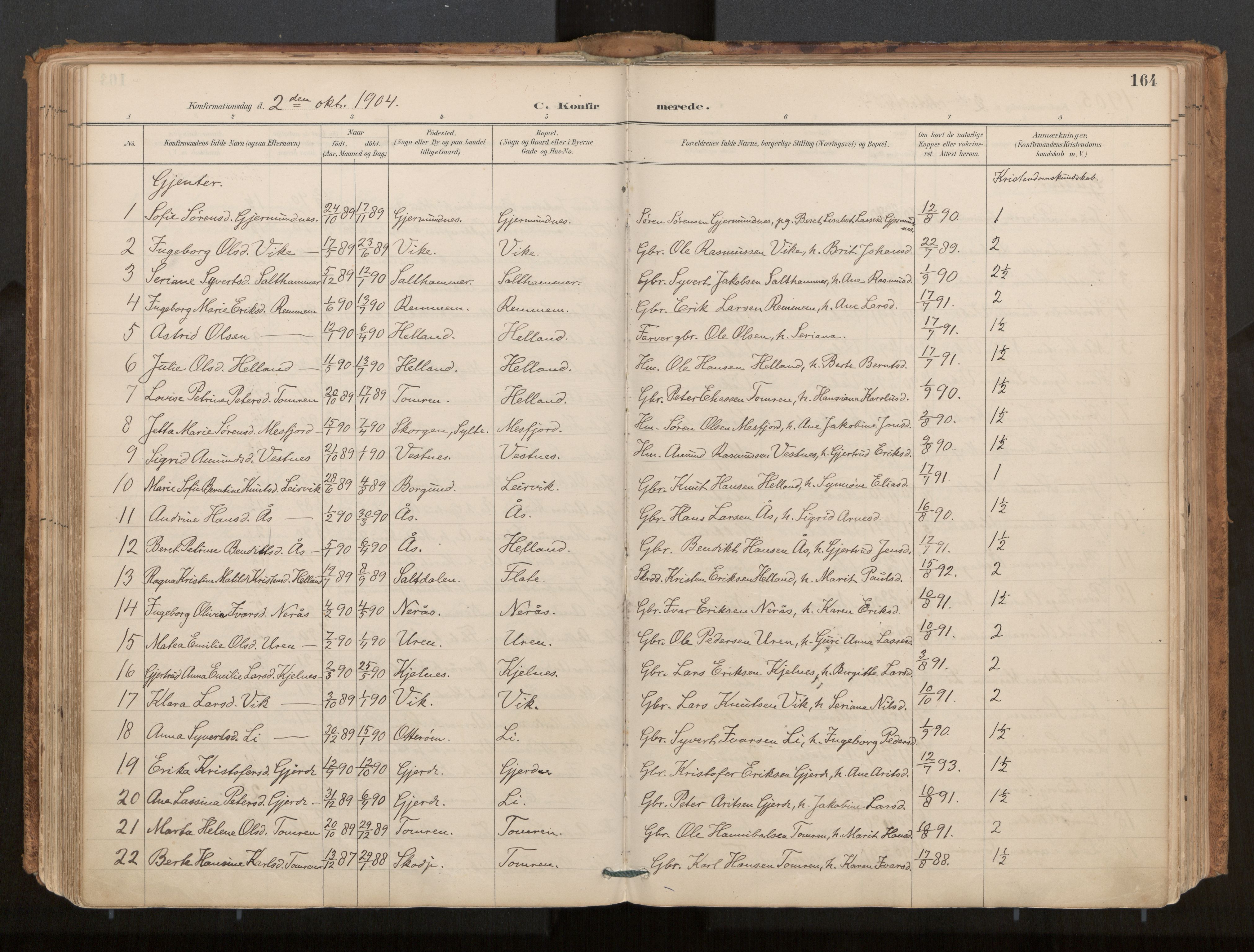 Ministerialprotokoller, klokkerbøker og fødselsregistre - Møre og Romsdal, AV/SAT-A-1454/539/L0531: Parish register (official) no. 539A04, 1887-1913, p. 164