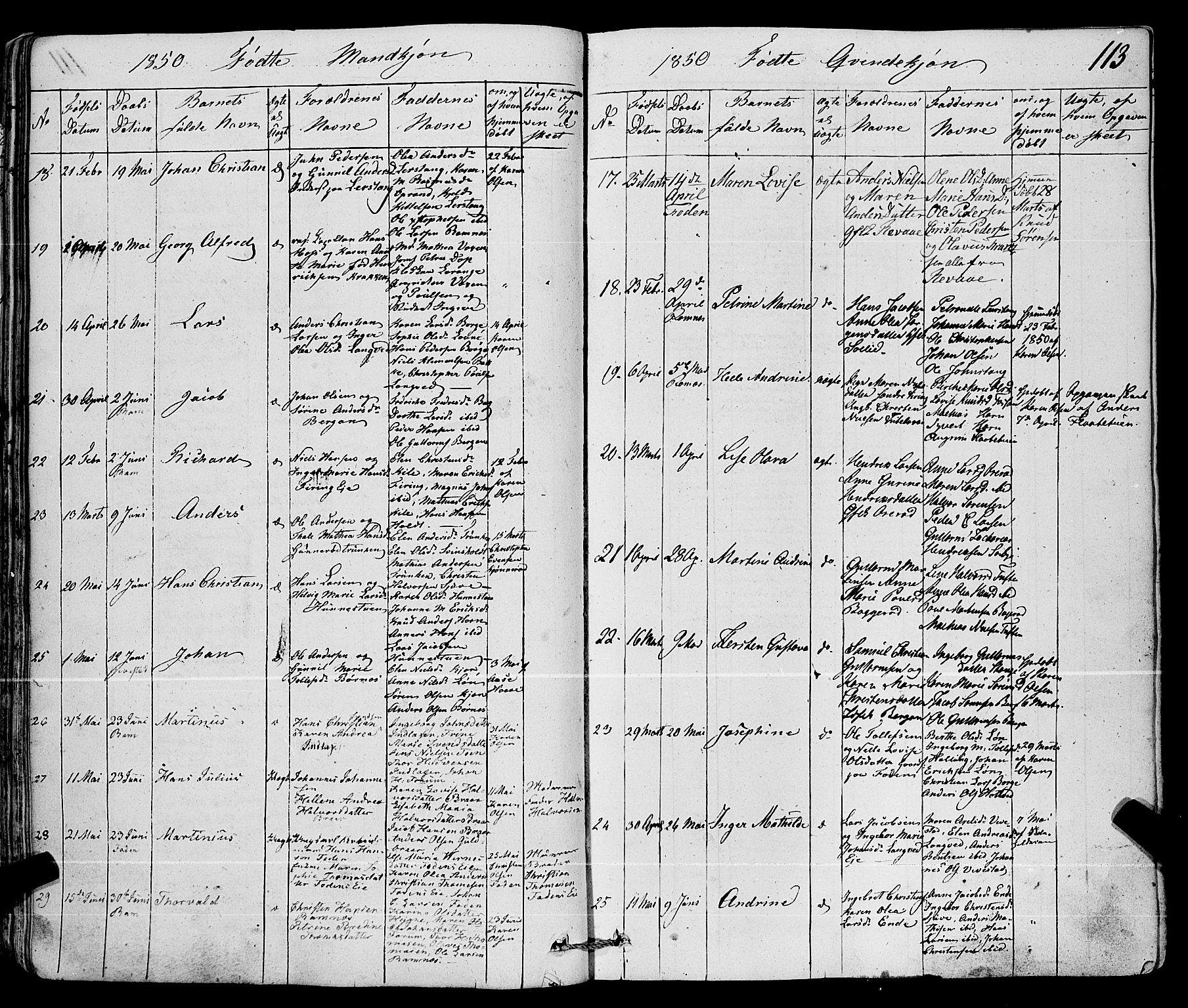 Ramnes kirkebøker, AV/SAKO-A-314/F/Fa/L0005: Parish register (official) no. I 5, 1841-1861, p. 112-113