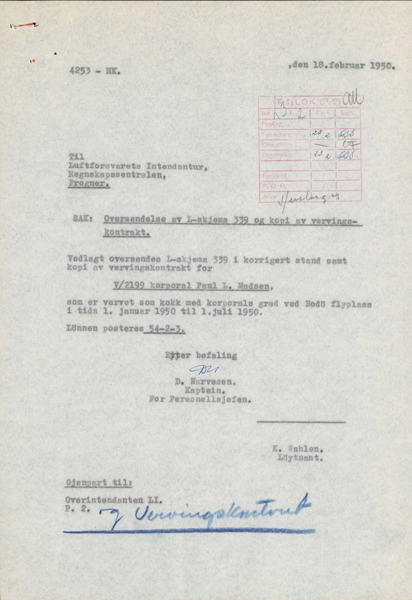 Forsvaret, Forsvarets overkommando/Luftforsvarsstaben, AV/RA-RAFA-4079/P/Pa/L0013: Personellmapper, 1905, p. 451