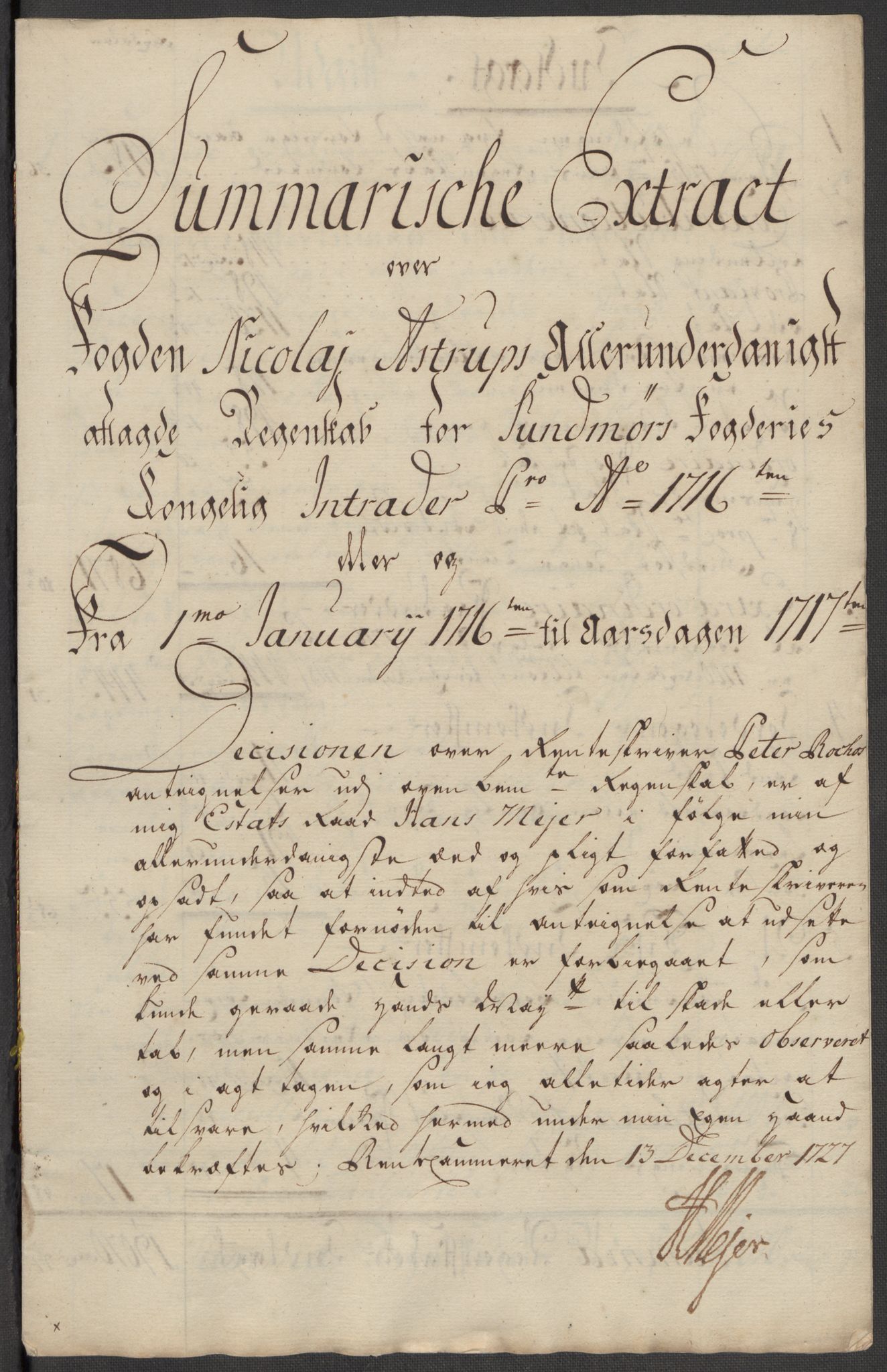 Rentekammeret inntil 1814, Reviderte regnskaper, Fogderegnskap, RA/EA-4092/R54/L3568: Fogderegnskap Sunnmøre, 1716, p. 11