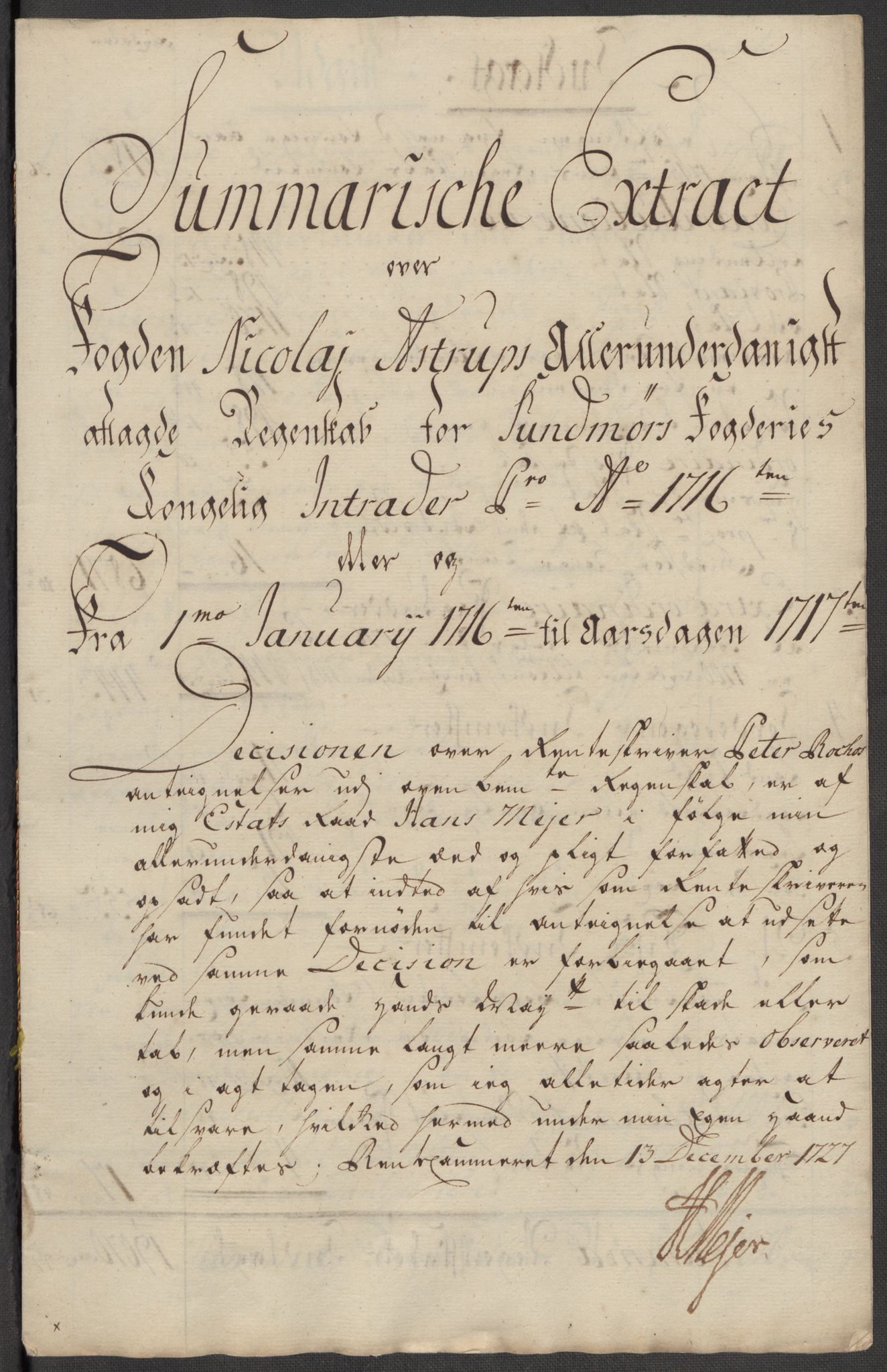 Rentekammeret inntil 1814, Reviderte regnskaper, Fogderegnskap, AV/RA-EA-4092/R54/L3568: Fogderegnskap Sunnmøre, 1716, p. 11