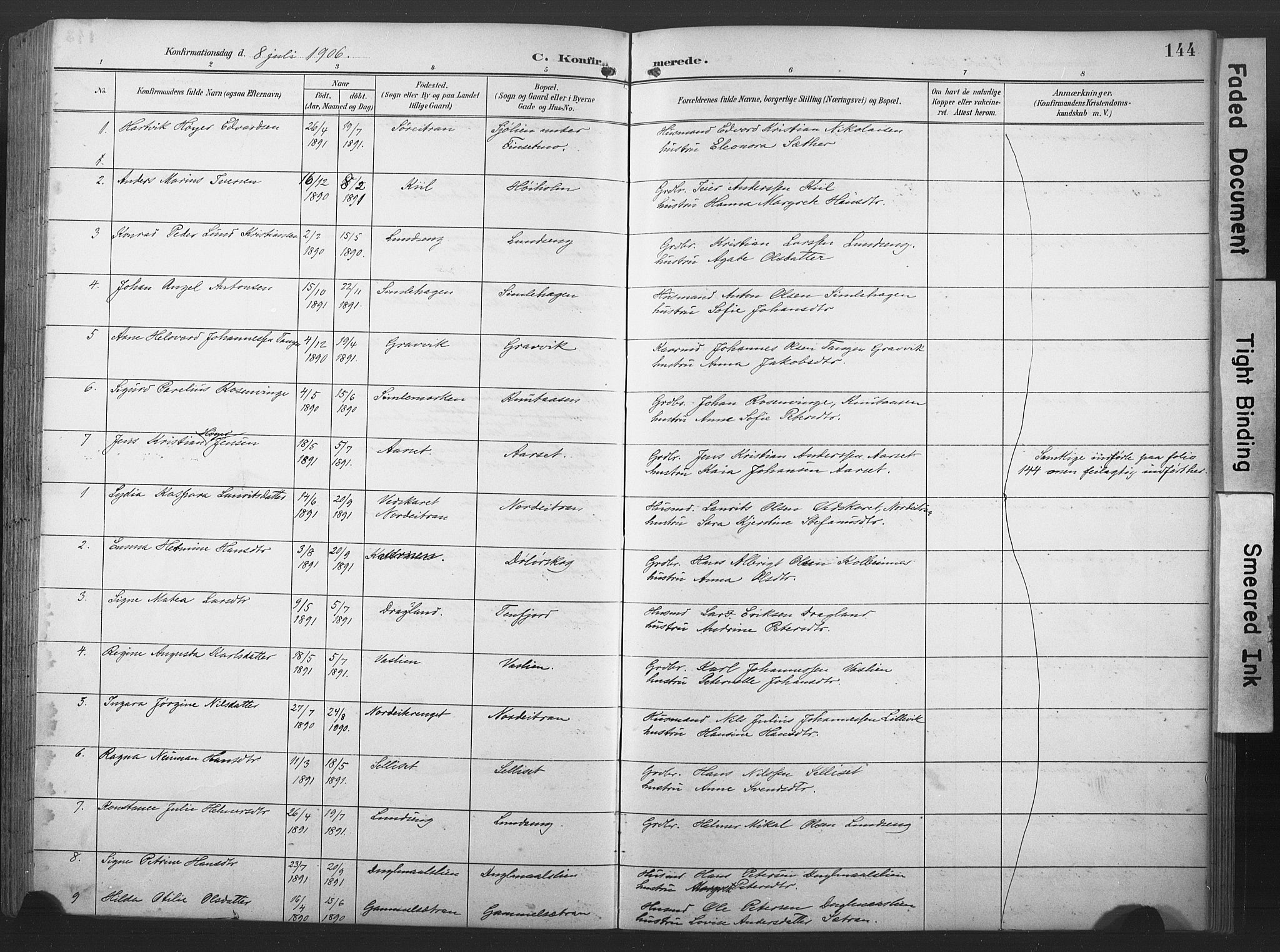 Ministerialprotokoller, klokkerbøker og fødselsregistre - Nord-Trøndelag, SAT/A-1458/789/L0706: Parish register (copy) no. 789C01, 1888-1931, p. 144