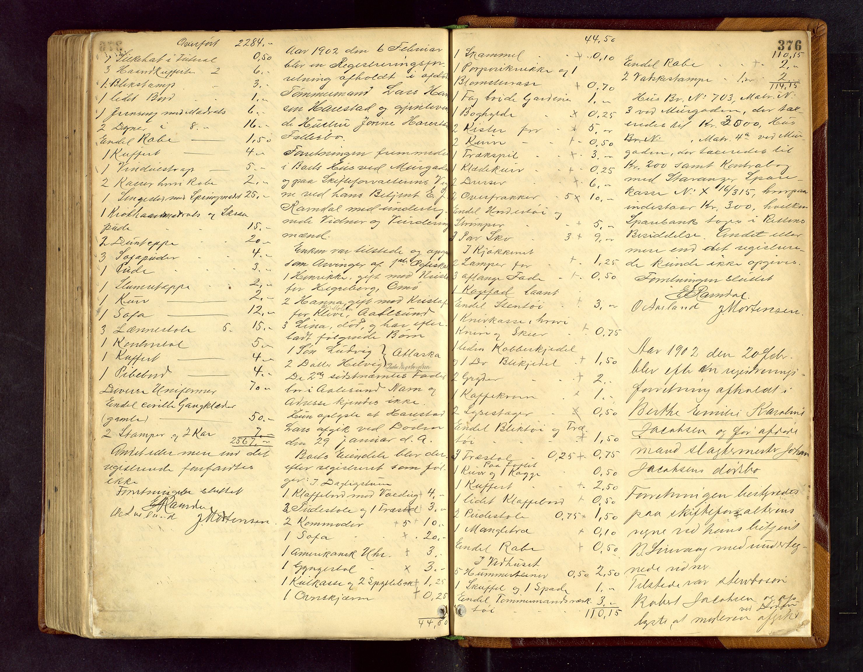 Stavanger skifteforvalter, AV/SAST-A-101412/001/5/53/533BA/L0001: Registreringsprotokoll, 1882-1902, p. 376