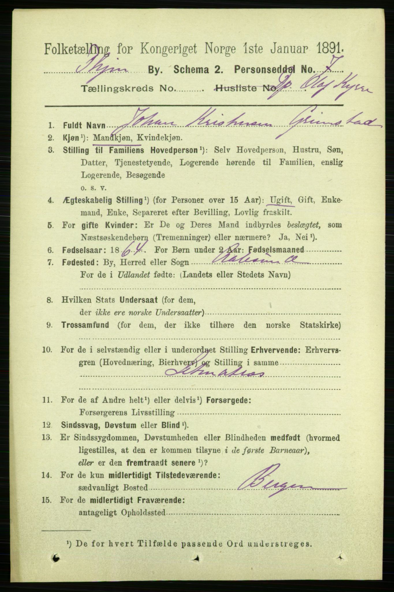 RA, 1891 census for 1601 Trondheim, 1891, p. 28548