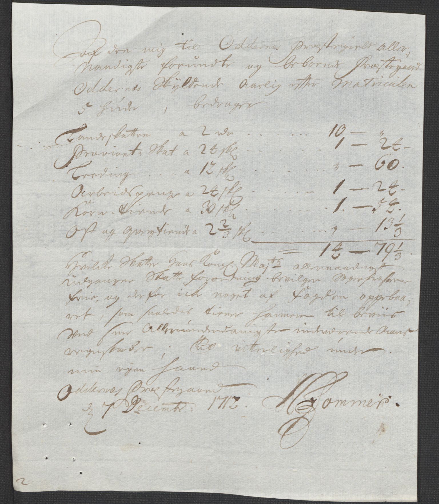 Rentekammeret inntil 1814, Reviderte regnskaper, Fogderegnskap, AV/RA-EA-4092/R43/L2555: Fogderegnskap Lista og Mandal, 1712, p. 205