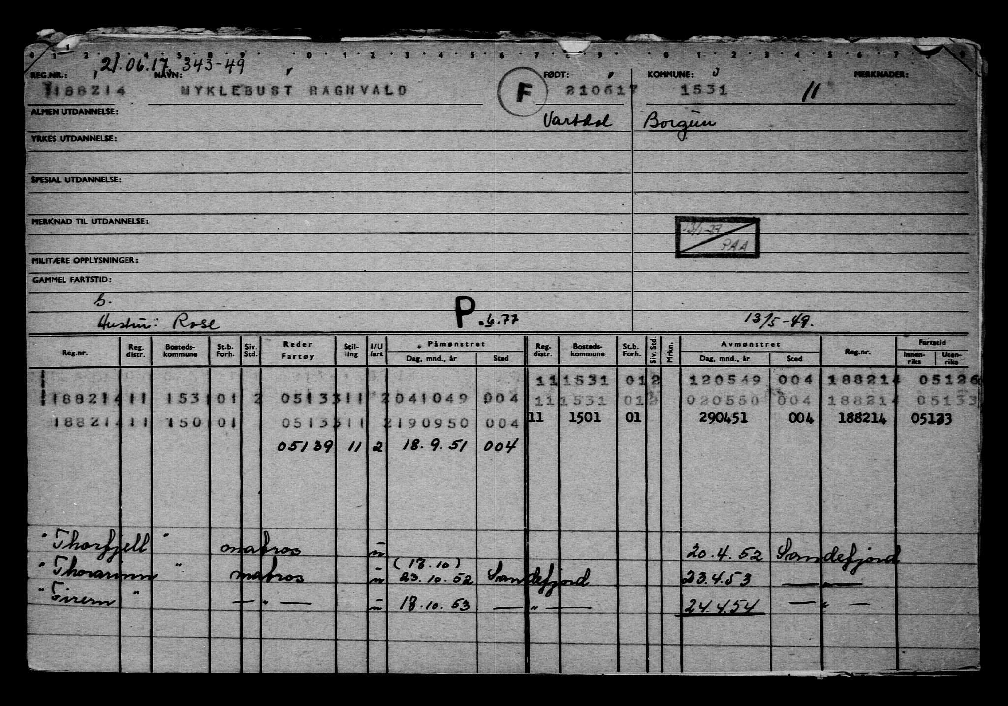 Direktoratet for sjømenn, AV/RA-S-3545/G/Gb/L0149: Hovedkort, 1917, p. 458