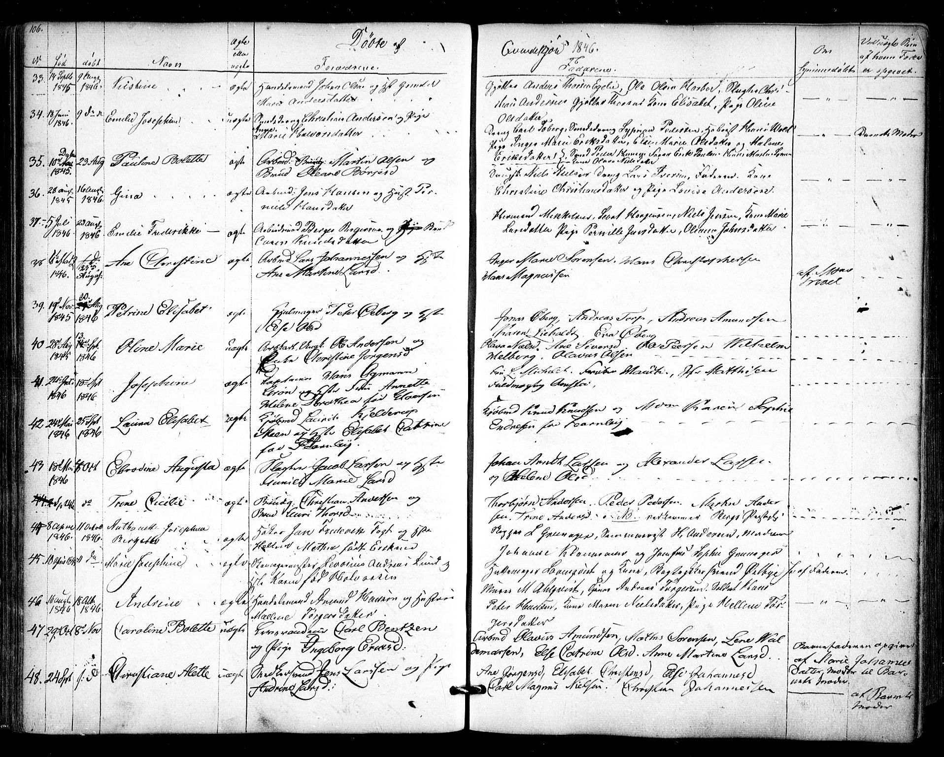 Halden prestekontor Kirkebøker, AV/SAO-A-10909/F/Fa/L0006: Parish register (official) no. I 6, 1845-1856, p. 106