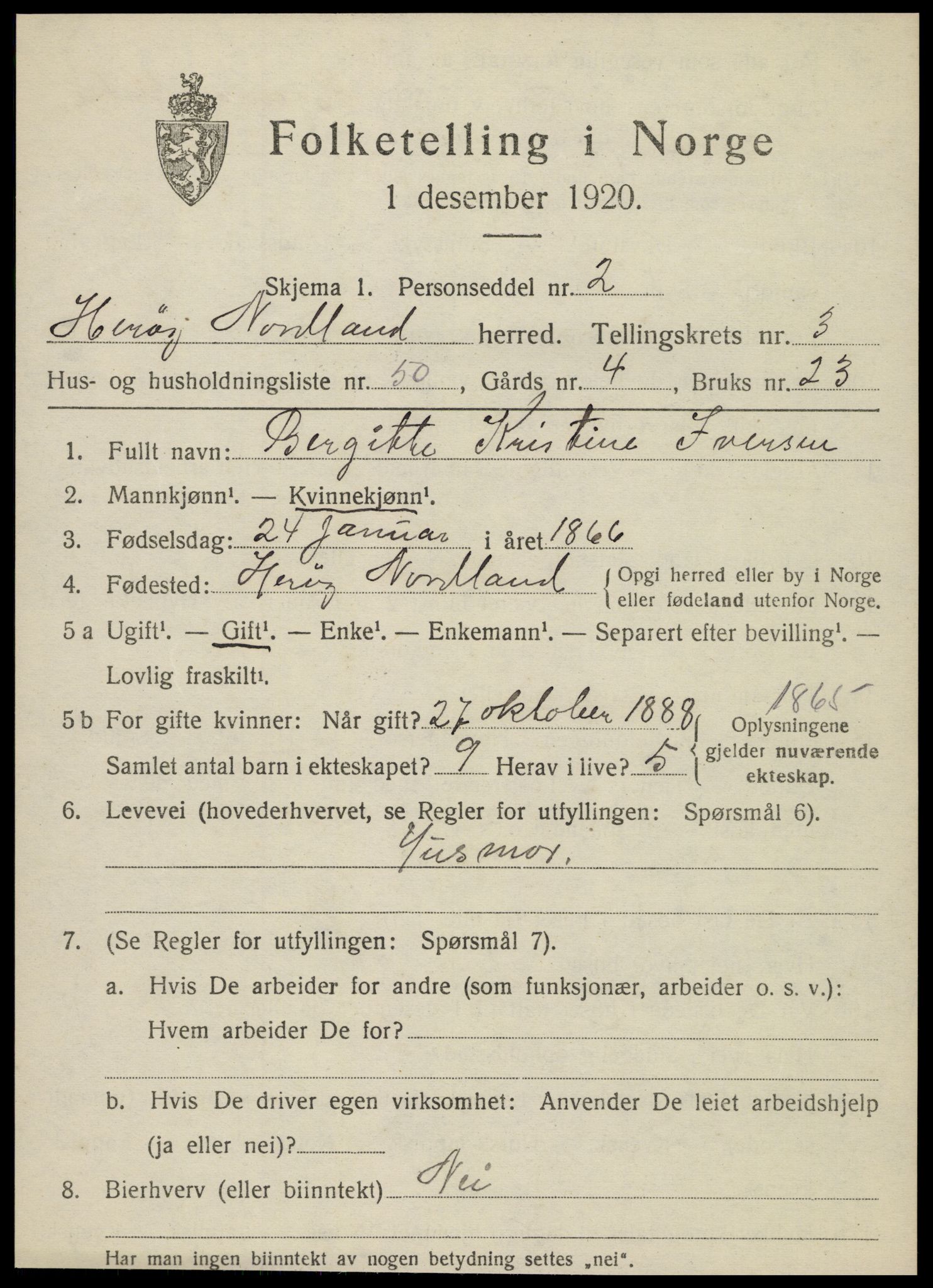 SAT, 1920 census for Herøy, 1920, p. 2562
