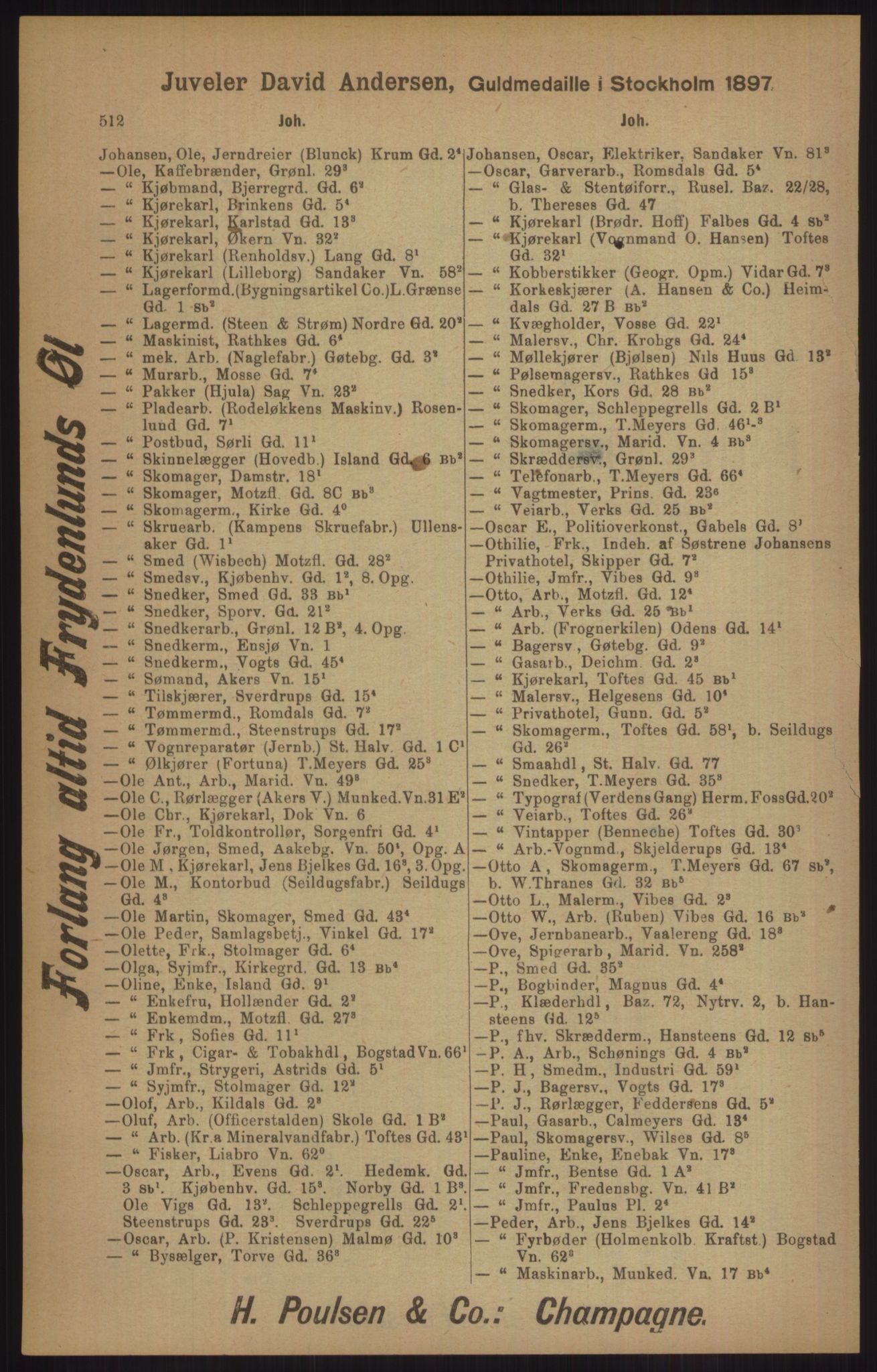 Kristiania/Oslo adressebok, PUBL/-, 1905, p. 512