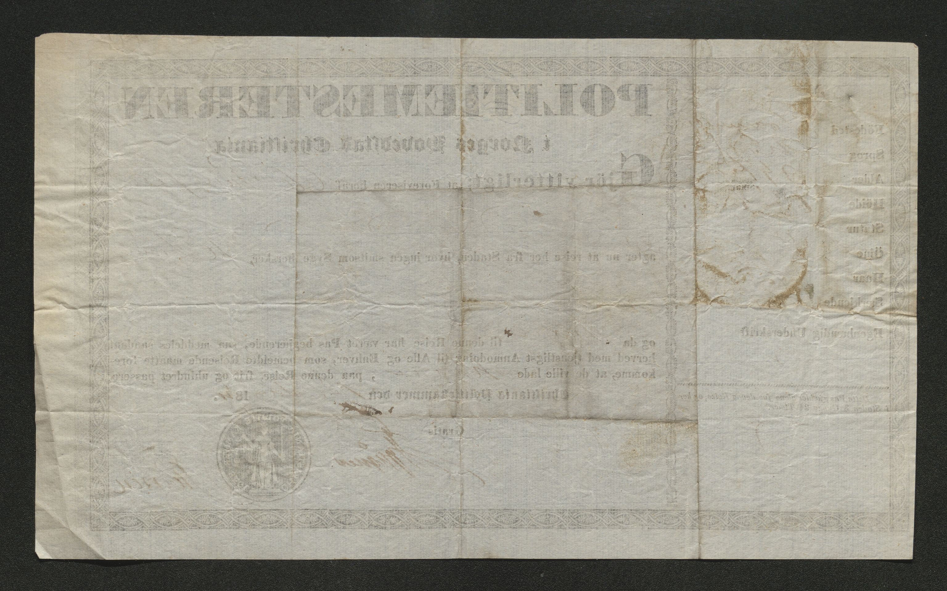 Drammen politikammer, SAKO/A-623/I/Ia/Iab/L0006: Innleverte pass, 1841-1842, p. 282