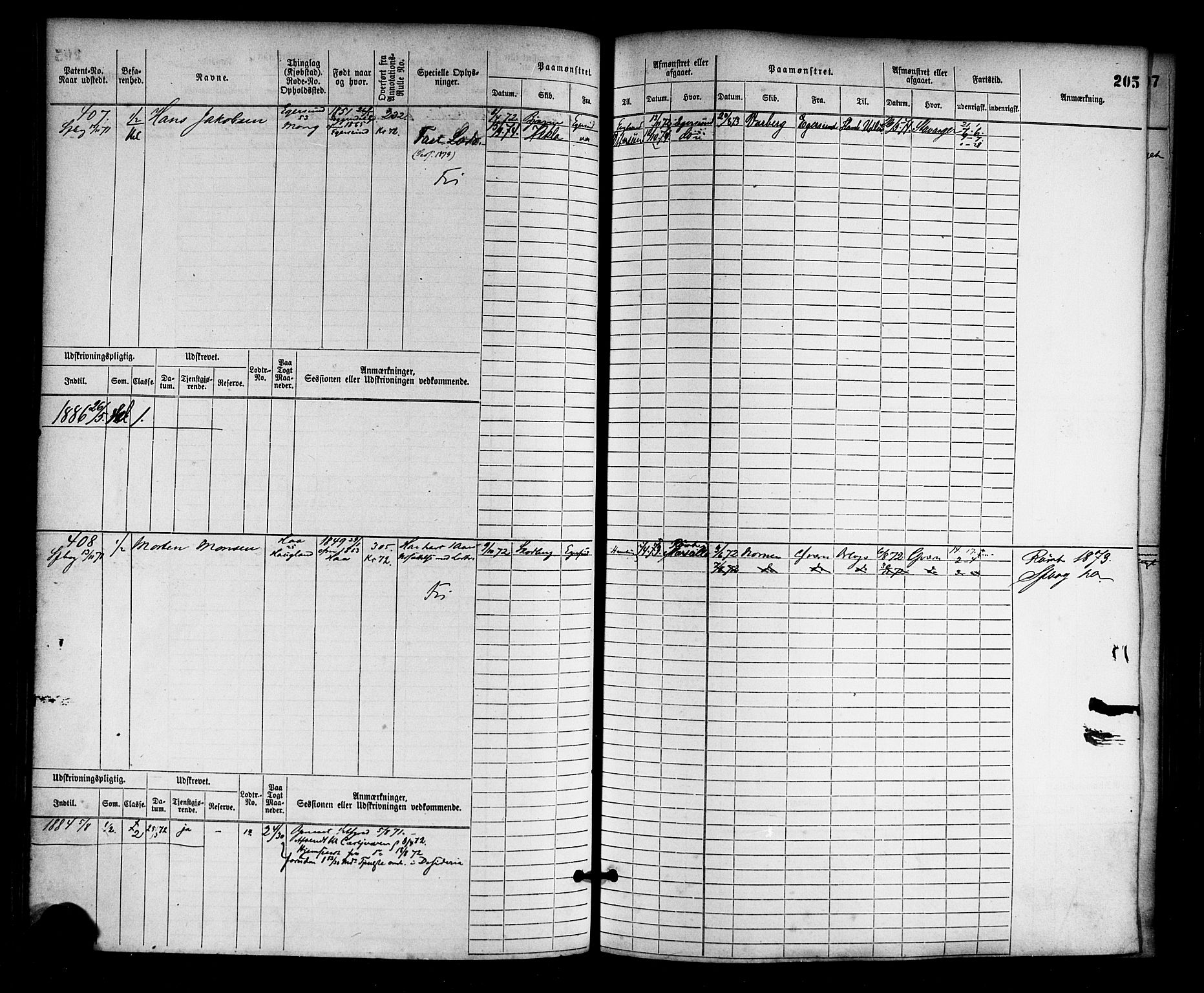 Egersund mønstringskrets, AV/SAK-2031-0019/F/Fb/L0001: Hovedrulle nr 1-666, O-3, 1868-1920, p. 211